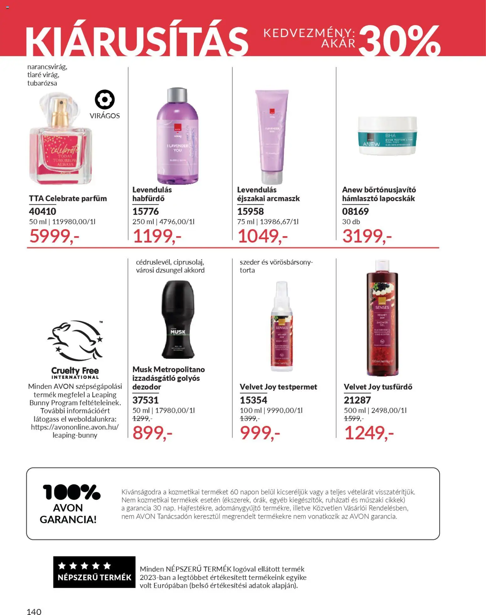 Avon akciós ujság - amely érvényes a következő dátumtól: 01.03.2026 | Oldal: 156 | Termékek: Torta, Hámlasztó, Parfüm, Műszaki cikkek