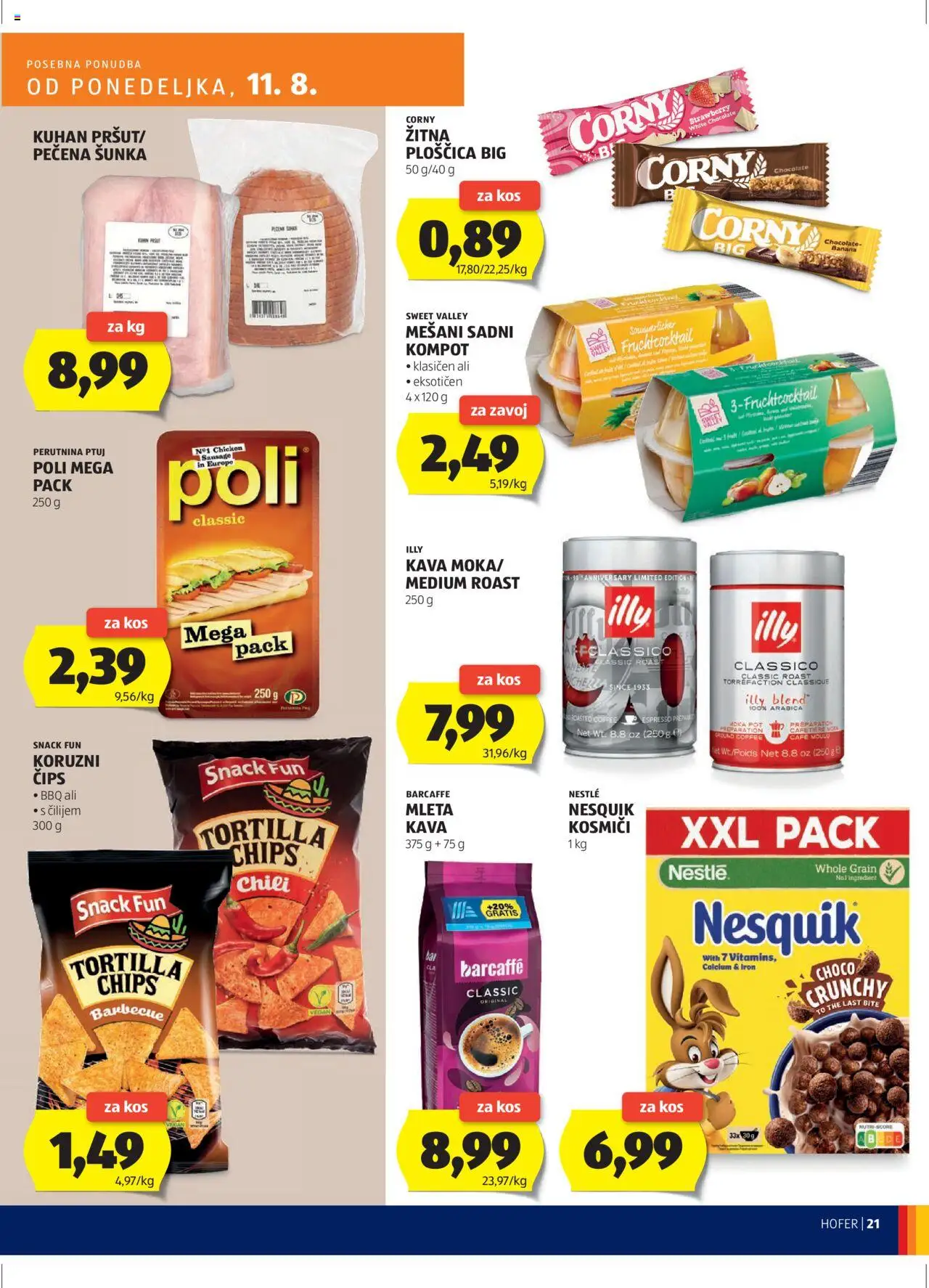 Hofer SI katalog | vrijedi od 07.08.2025 | Stranica: 21 | Proizvodi: Šunka, Nesquik, Perutnina Ptuj, Kompot