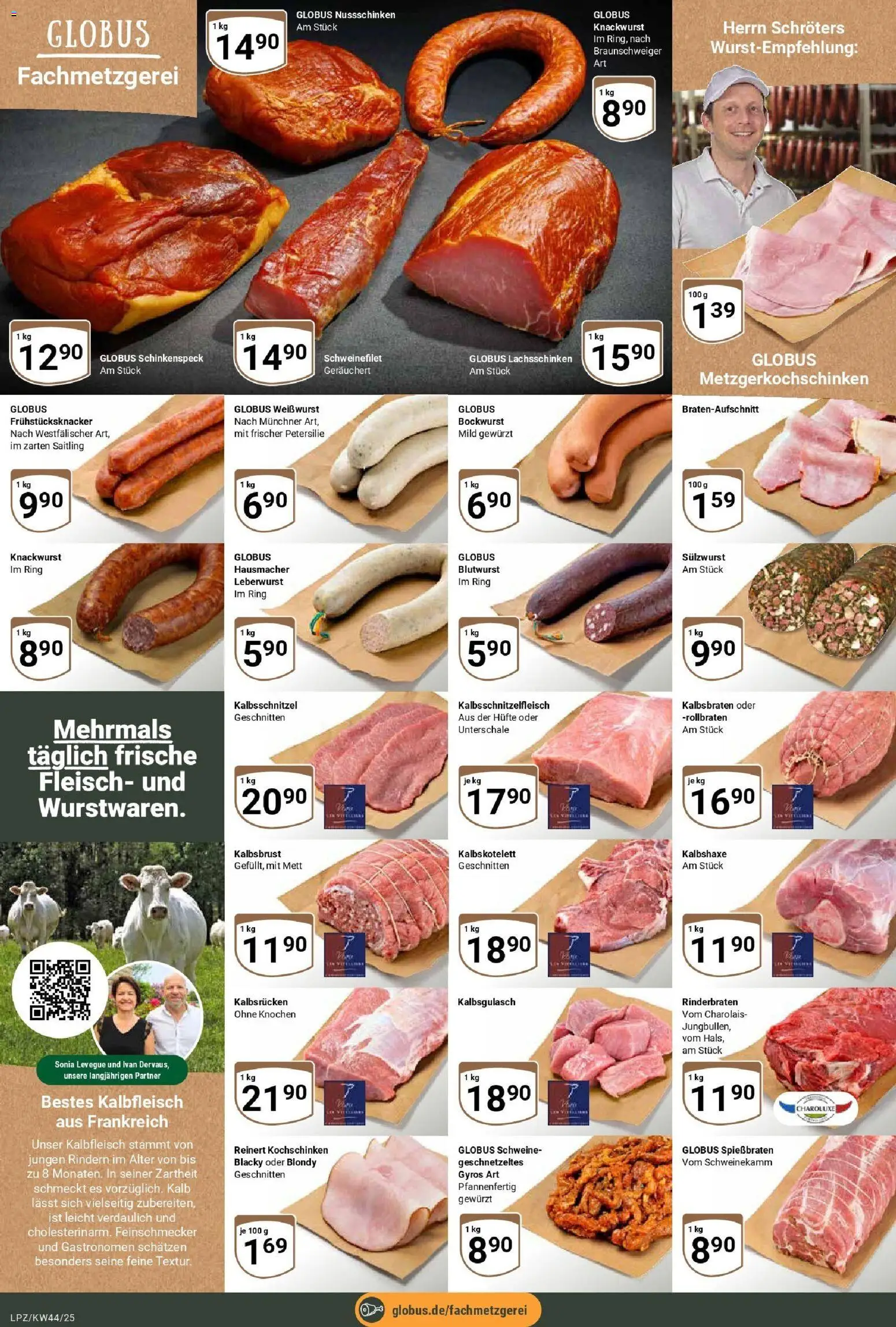 Globus prospekt Leipzig	 – gültig ab 26.10.2025 | Seite: 8 | Produkte: Rinderbraten, Bockwurst, Gyros, Wurst
