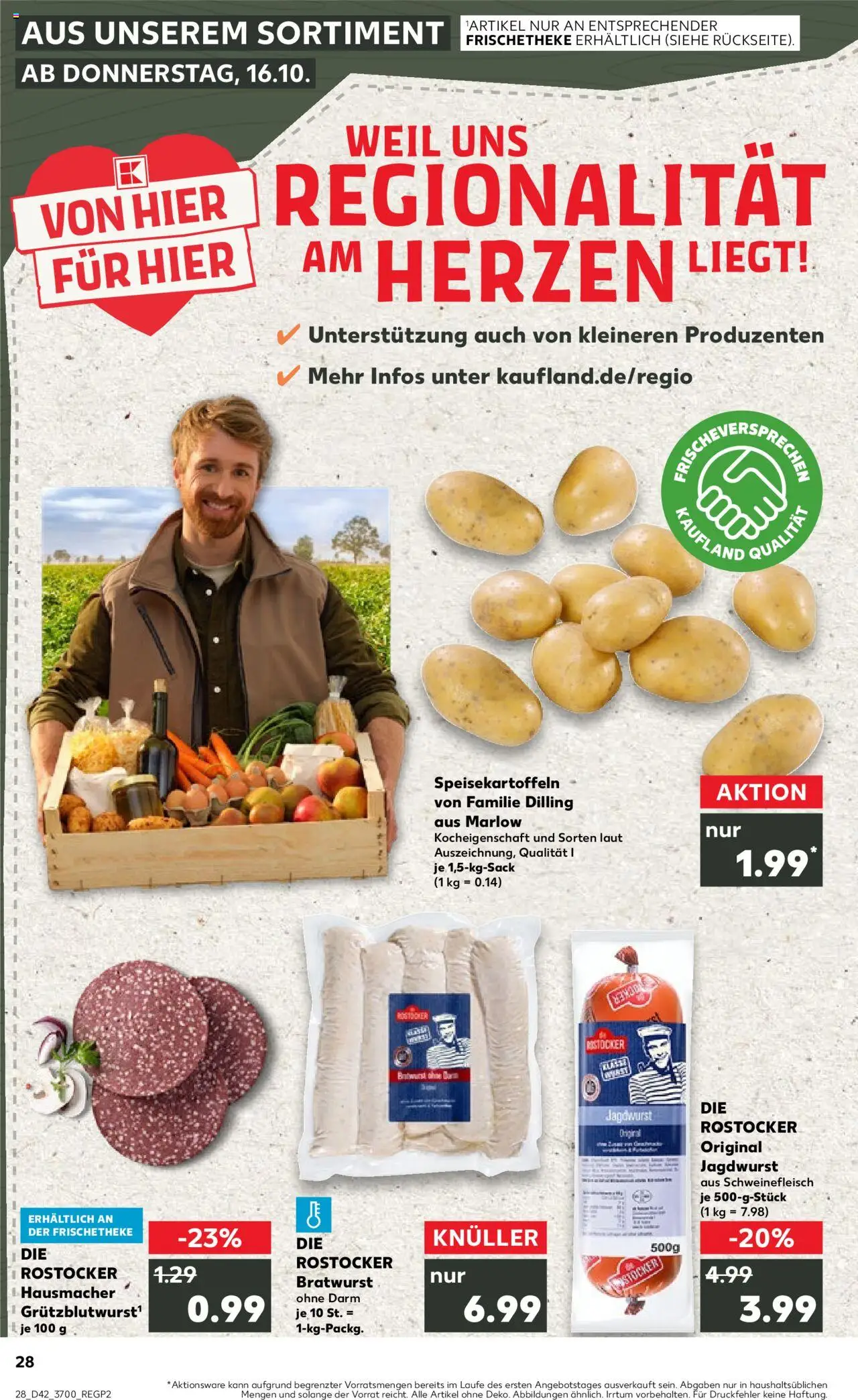 Kaufland prospekt Rostock	 – gültig ab 16.10.2025 | Seite: 28 | Produkte: Bratwurst, Schweinefleisch
