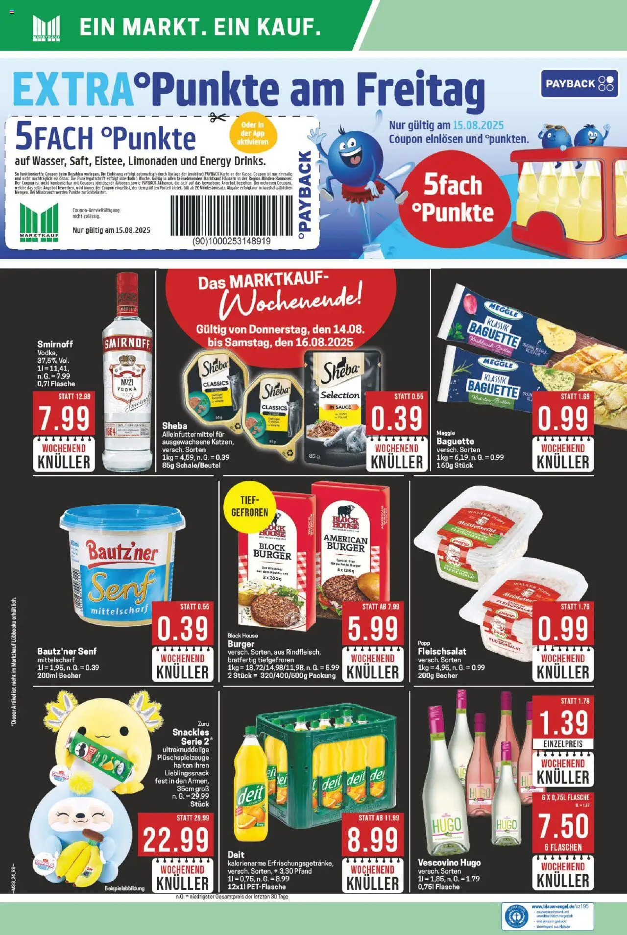 Marktkauf Prospekt 	 - gültig ab dem 11.08.2025 | Seite: 24 | Produkte: Butter, Burger, Smirnoff, Hugo