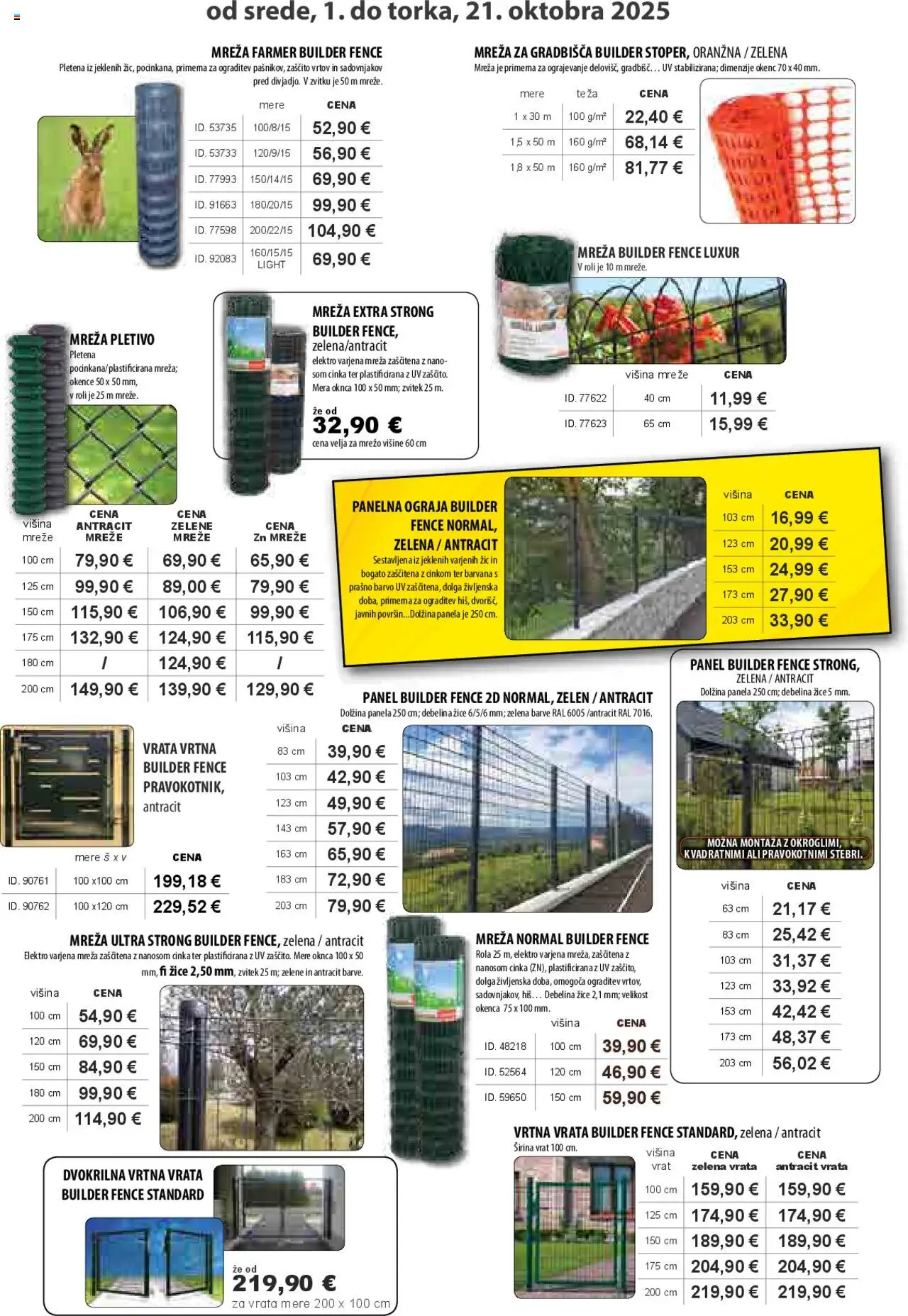 Novi Živex katalog ponudbe – veljaven od 01.10.2025 | Stran: 4 | Izdelki: Ograja, Vrata, Zelena