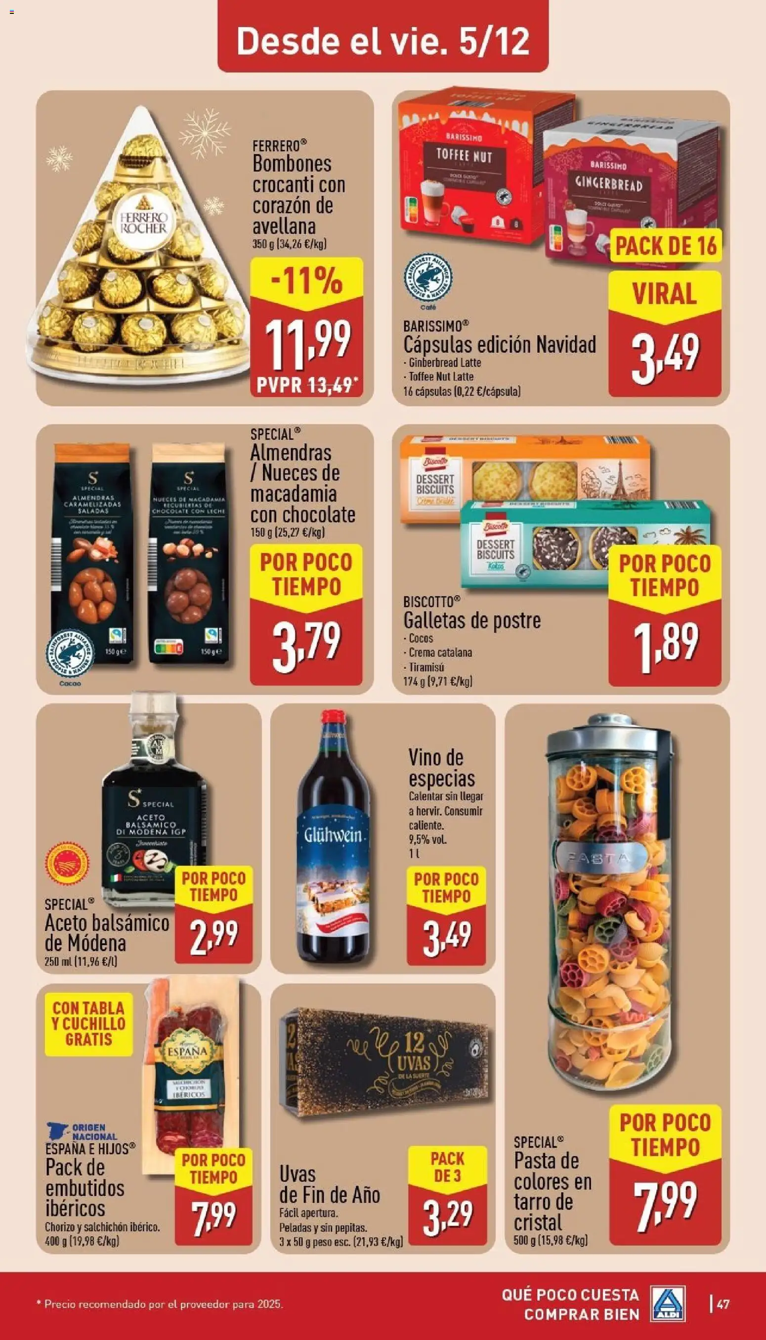 Aldi folleto Baleares │ válido desde el 01.12.2025 | Página: 47 | Productos: Café, Vino, Pasta, Peso