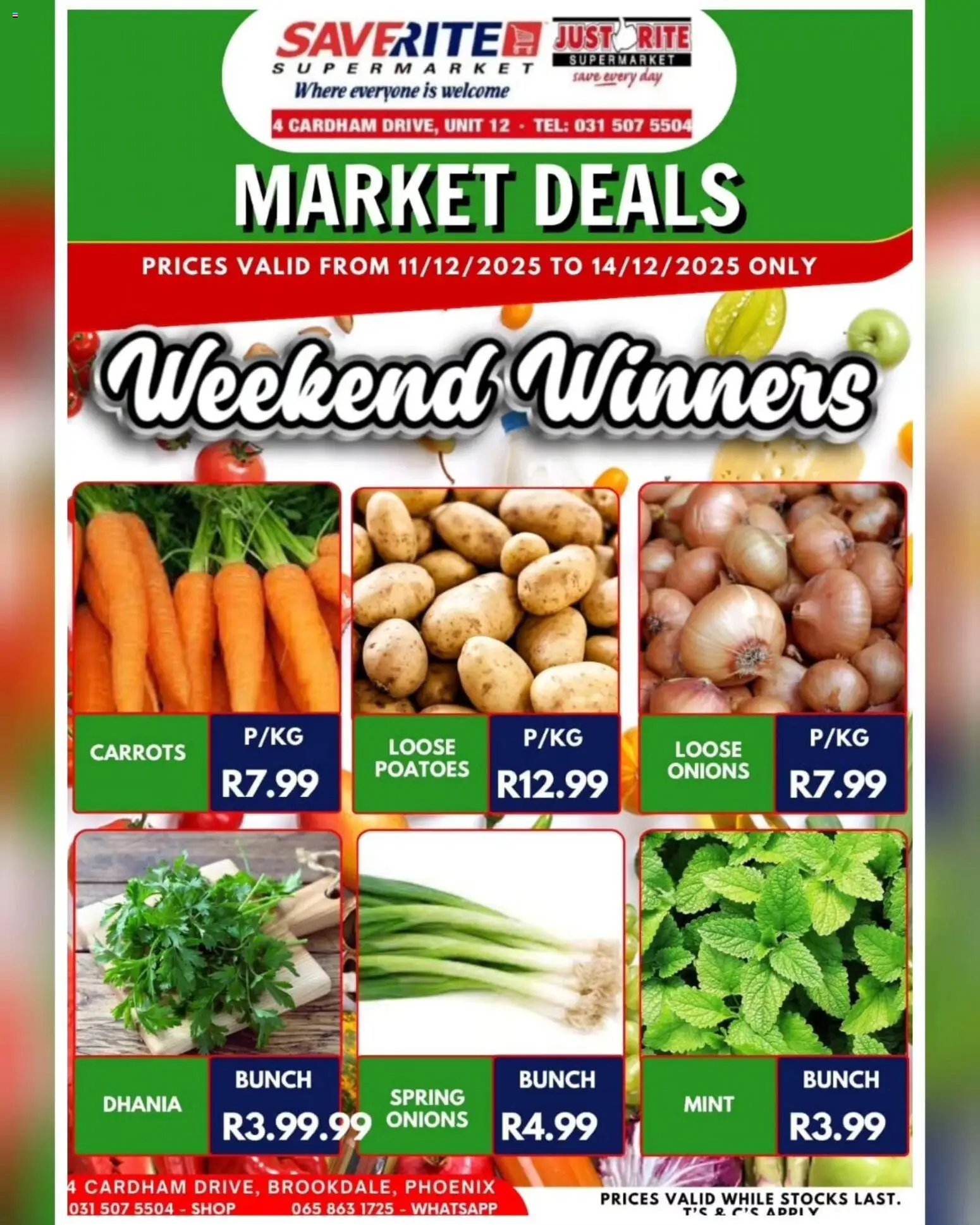 New Saverite catalogue – valid from 11.12.2025 | Page: 4 | Products: Carrots, Onions