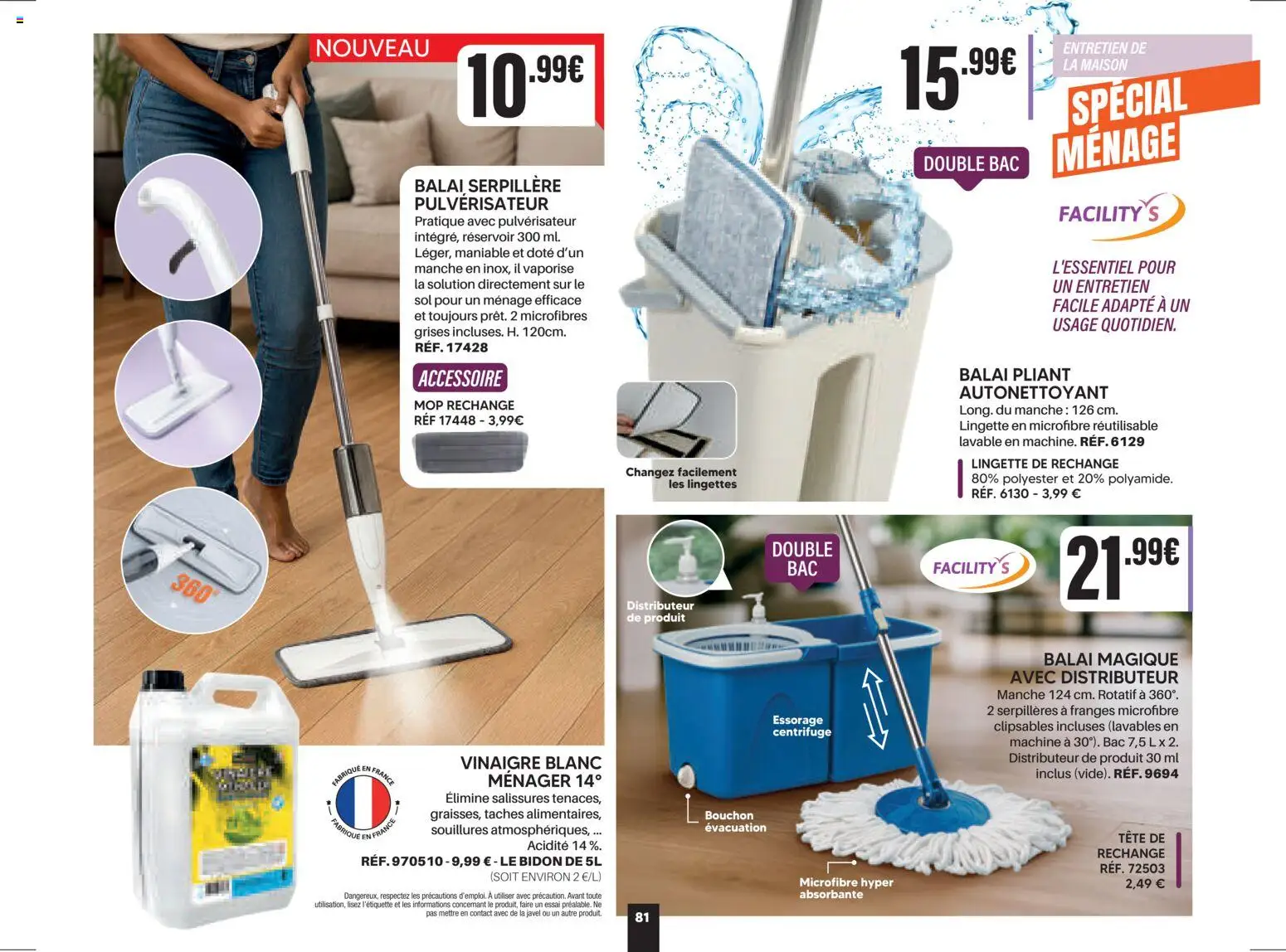 {H1} | Page: 81 | Produits: Vinaigre blanc, Balai, Serpillère, Vinaigre