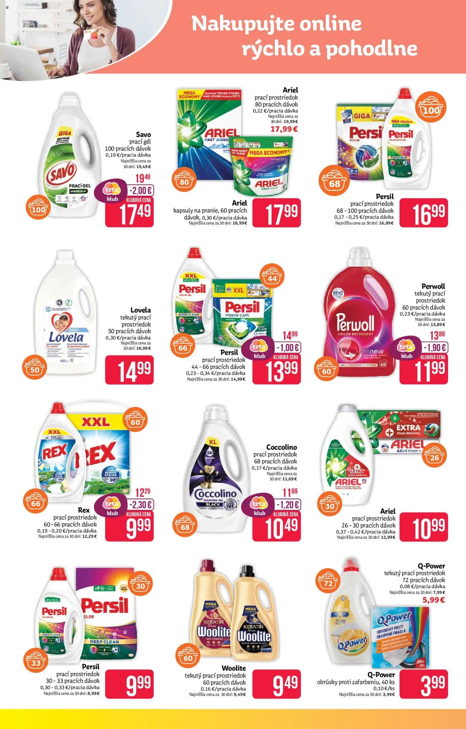 Nové Teta drogerie akcie – leták je platný od 08.12.2025 | Strana: 14 | Produkty: Lovela, Persil, Perwoll, Woolite