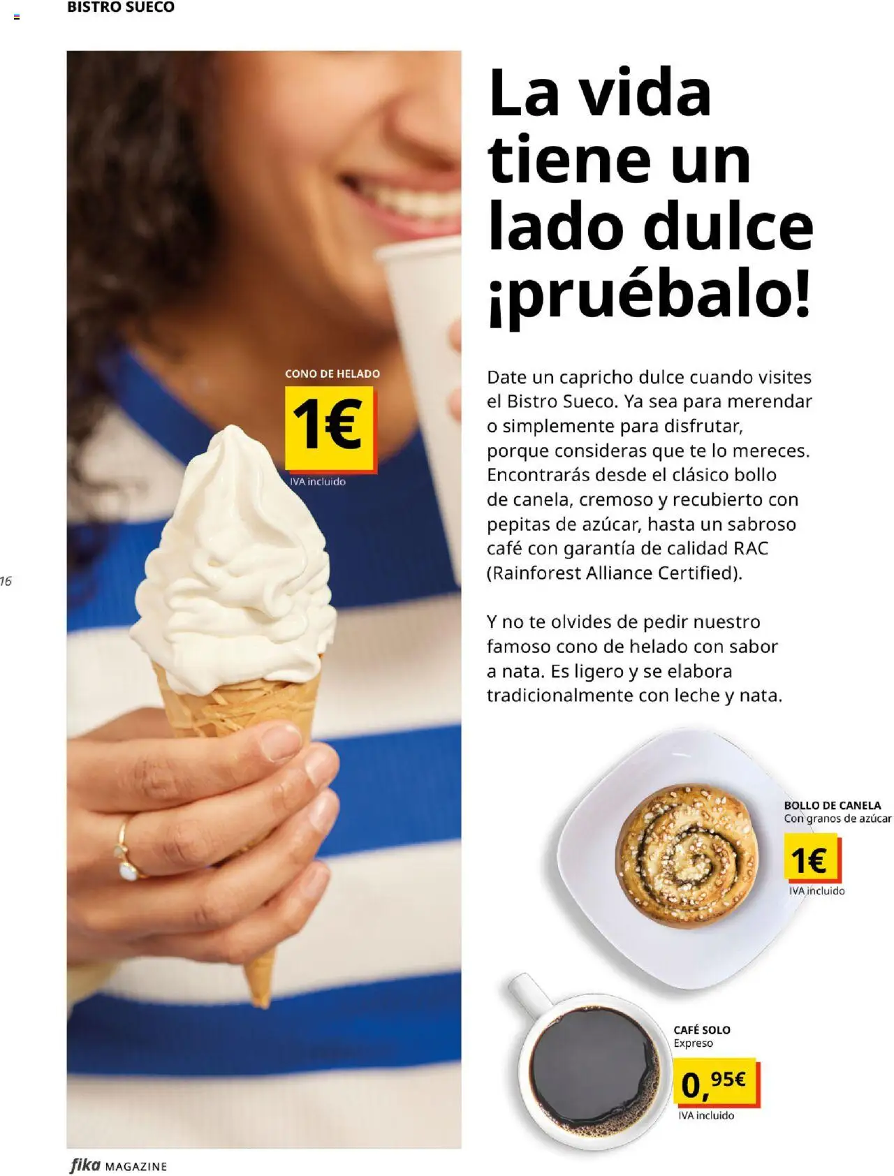 Catálogo IKEA Fika │ válido desde el 01.04.2025 | Página: 16 | Productos: Leche, Café, Té, Helado