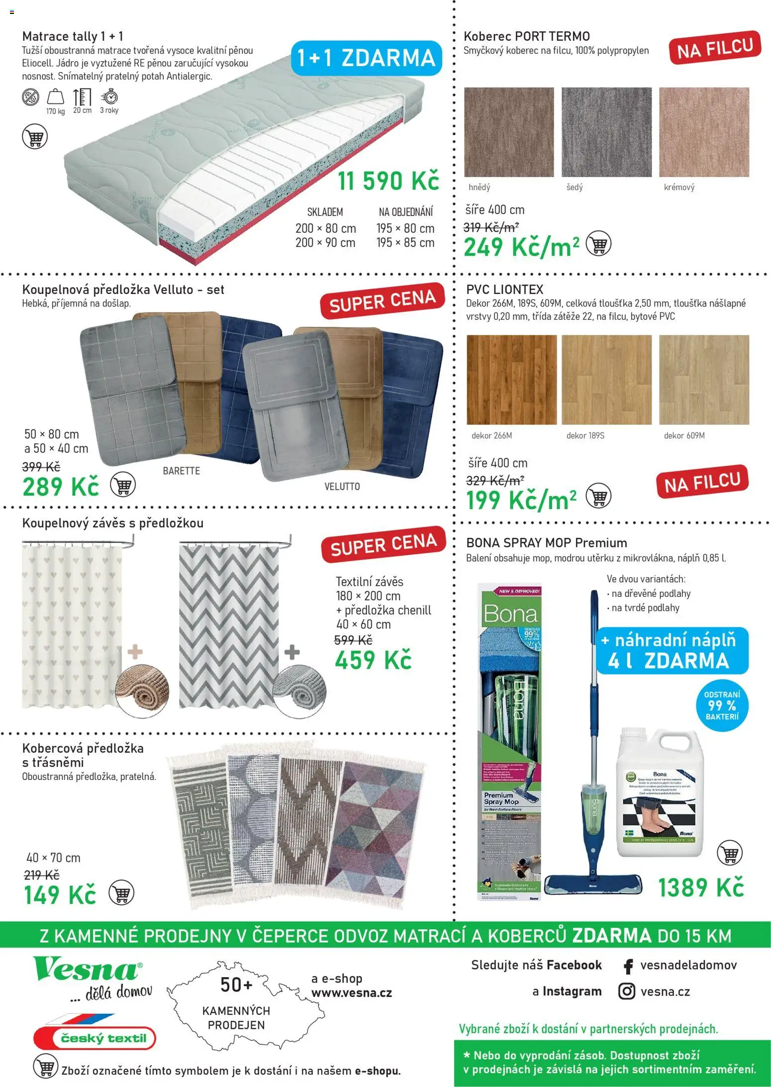 Vesna leták od 29.10.2025 | Strana: 4 | Produkty: Závěs, Mop, Matrace, Koberec