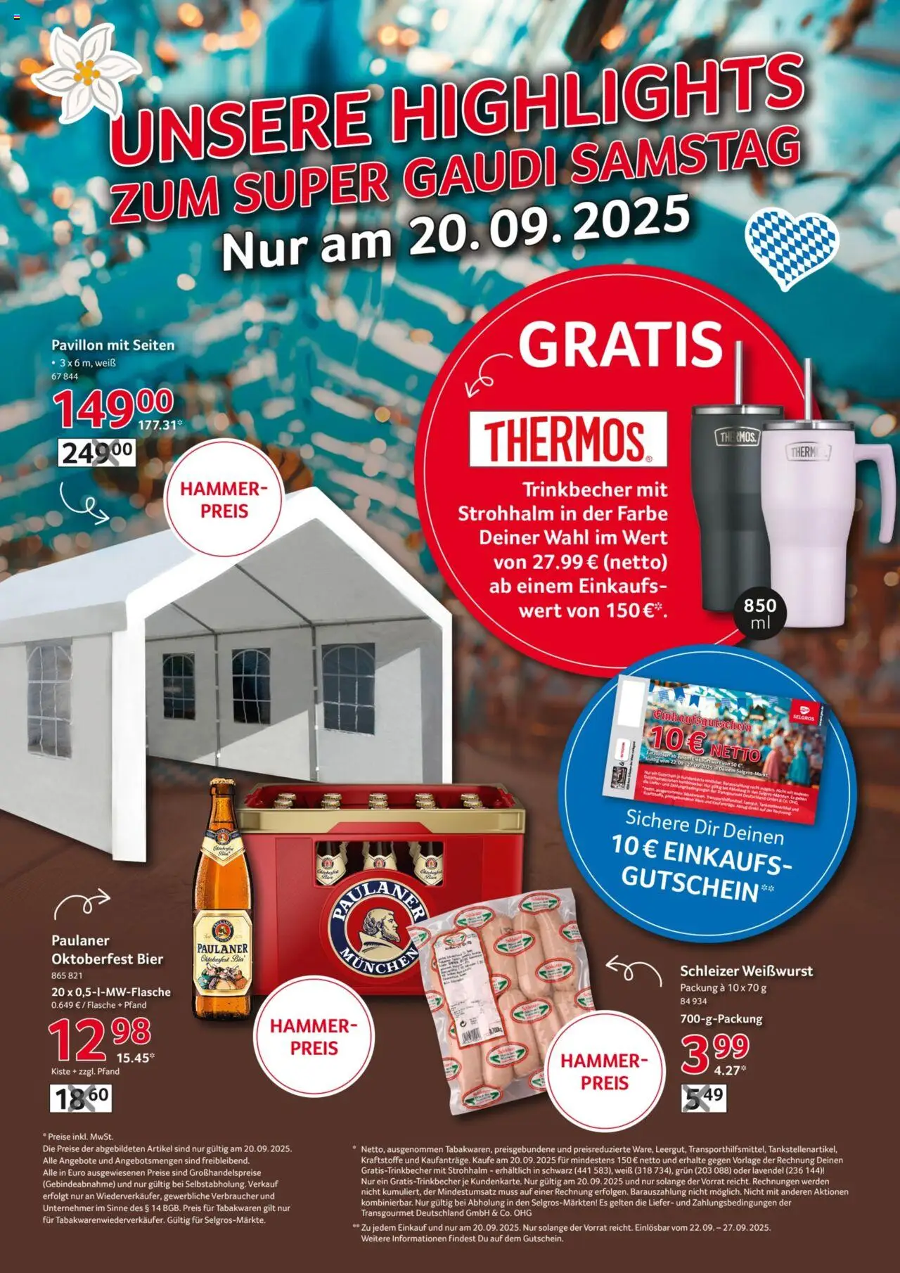 Selgros Super Gaudi Samstag – gültig ab 20.09.2025 | Seite: 2 | Produkte: Bier, Weißwurst, Lavendel, Paulaner