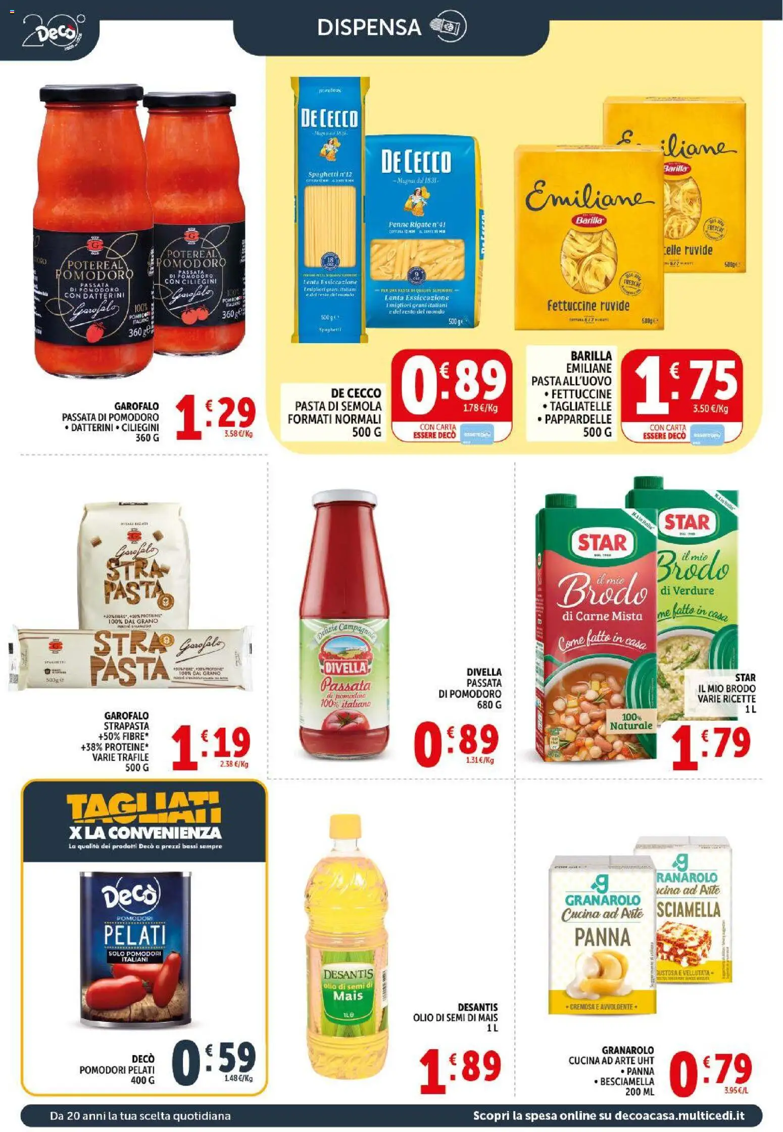 Volantino Decò del 17.03.2026 | Pagina: 12 | Prodotti: Pomodoro, Passata di pomodoro, Mais, Besciamella