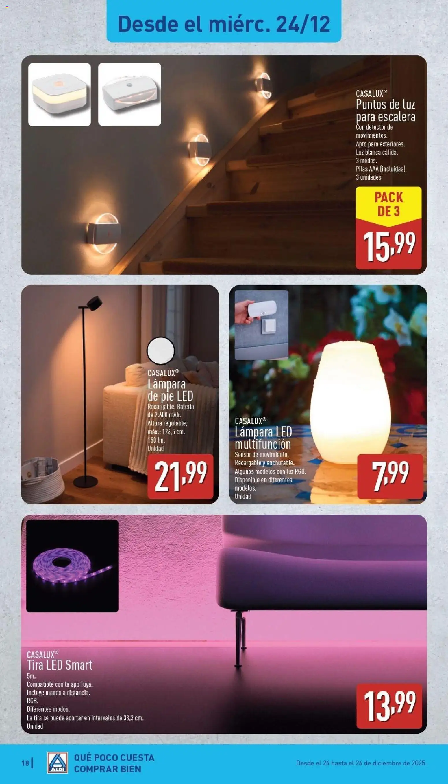 Aldi folleto Canarias │ válido desde el 22.12.2025 | Página: 18 | Productos: Lámpara de pie, Batería, Lámpara