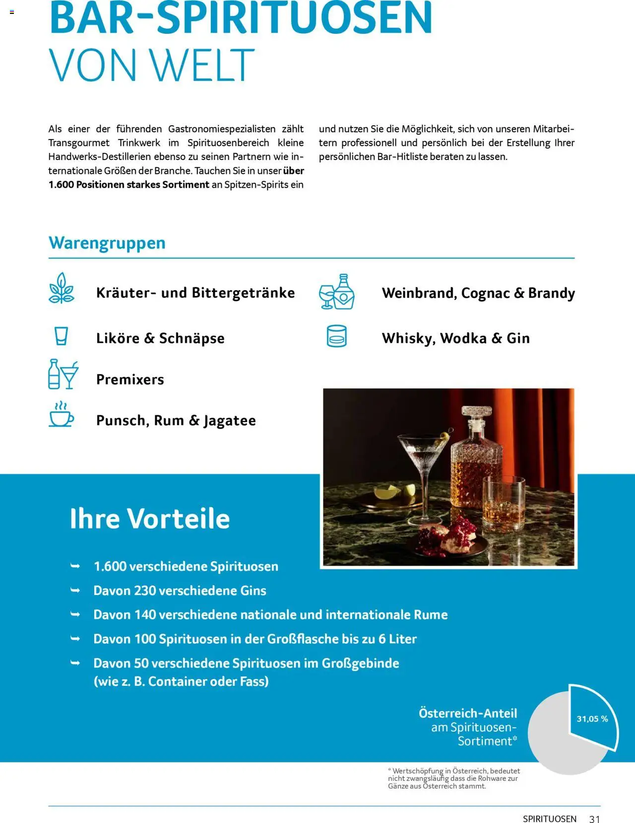 Transgourmet Sortimentskompetenz gültig ab 08.07.2024 | Seite: 31 | Produkte: Gin, Wodka