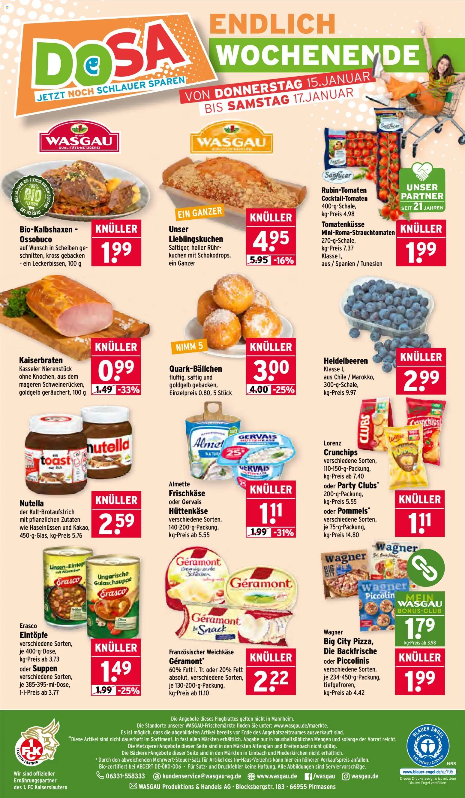 Wasgau Prospekt 	 – gültig ab 12.01.2026 | Seite: 24 | Produkte: Almette, Piccolinis, Fleisch, Frischkase