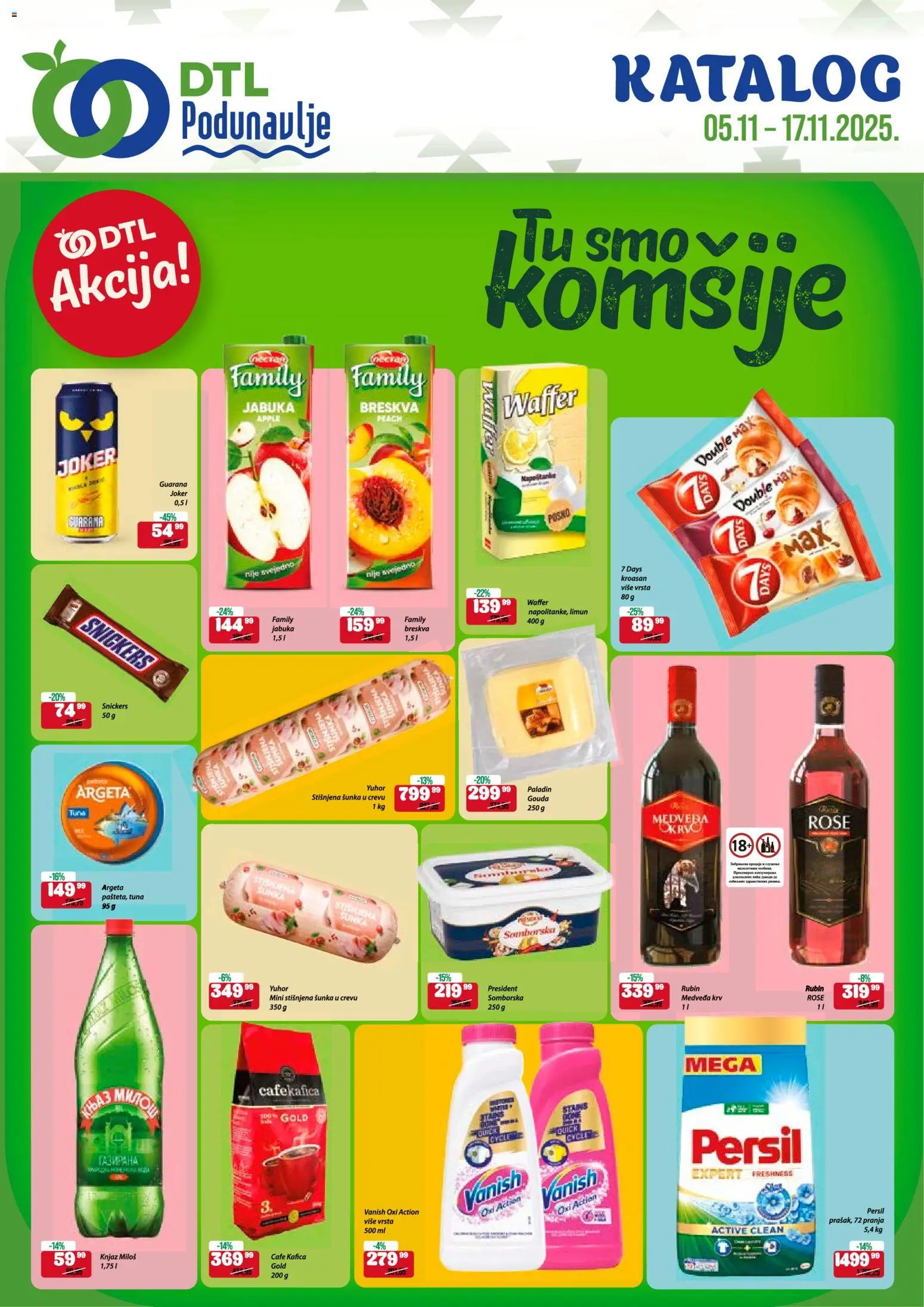 Podunavlje katalog - važi od 05.11.2025 | Strana: 1 | Proizvode: Kroasan, Guarana, Limun, Persil
