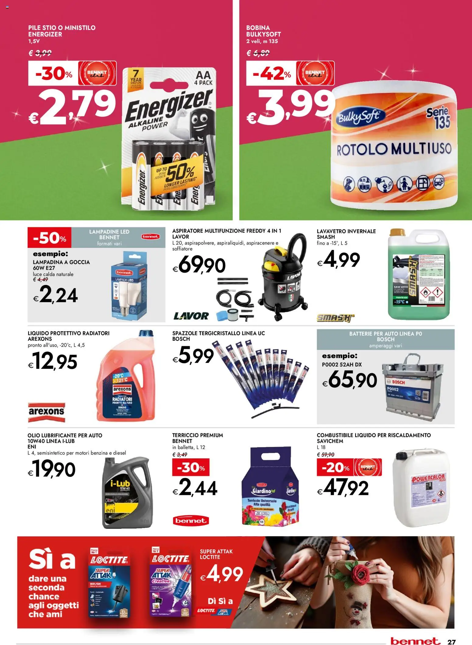 Volantino bennet del 18.12.2025 | Pagina: 27 | Prodotti: Lubrificante, Olio, Batterie, Lampada