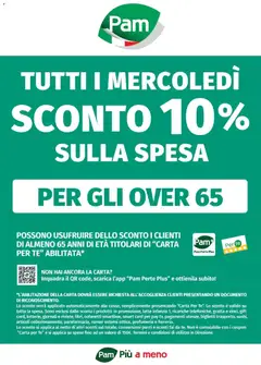 Anteprima del volantino PAM Sconto 10% Anziani Over 65 Mercoledì catalogo valido a partire dal 01.01.2026