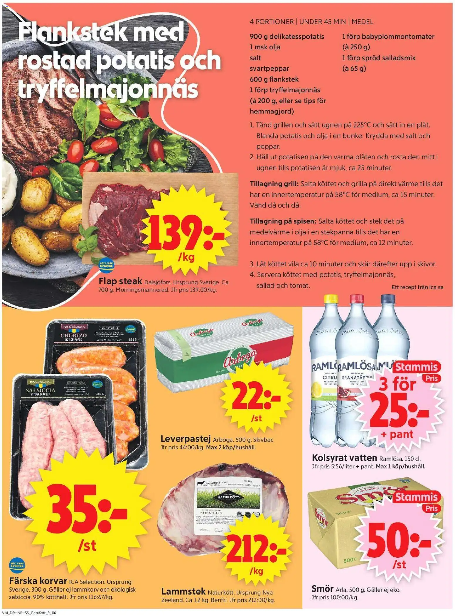 ICA Supermarket reklamblad aktuell från 30.03.2026 | Sida: 8 | Produkter: Leverpastej, Smör, Olja, Häll