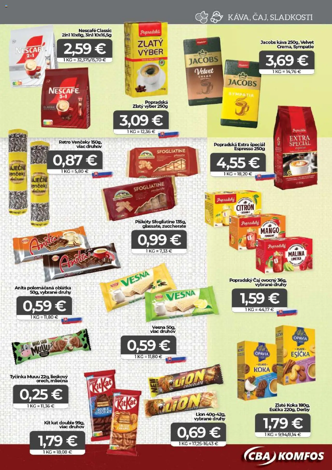 CBA Komfos leták │ platný od 18.07.2025 | Strana: 9 | Produkty: Limetka, Káva, Mango, Nescafé Classic