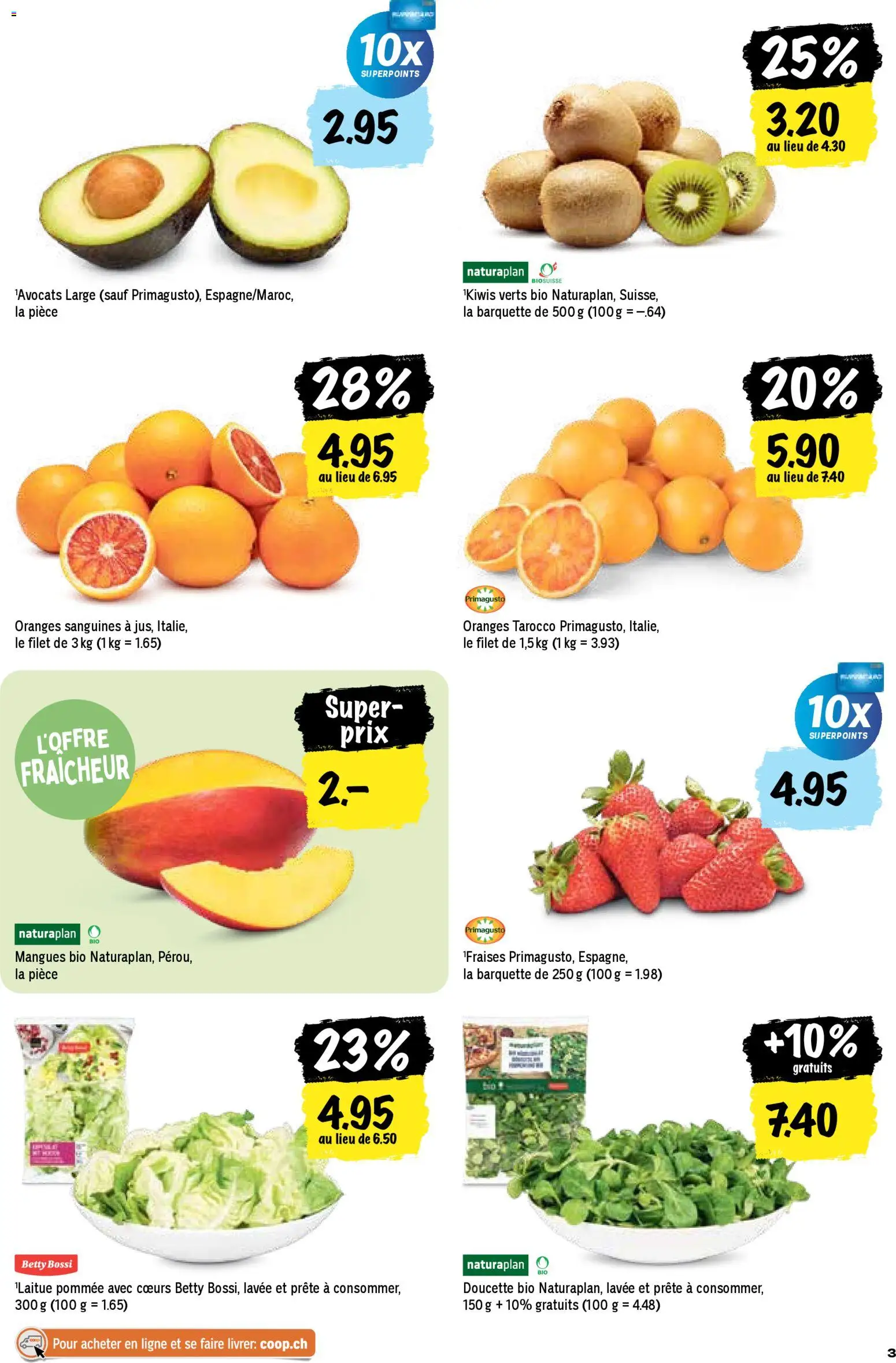 Coop - Les actions de la semaine – gültig ab 29.01.2026 | Seite: 3 | Produkte: Avocado, Kiwi, Mango
