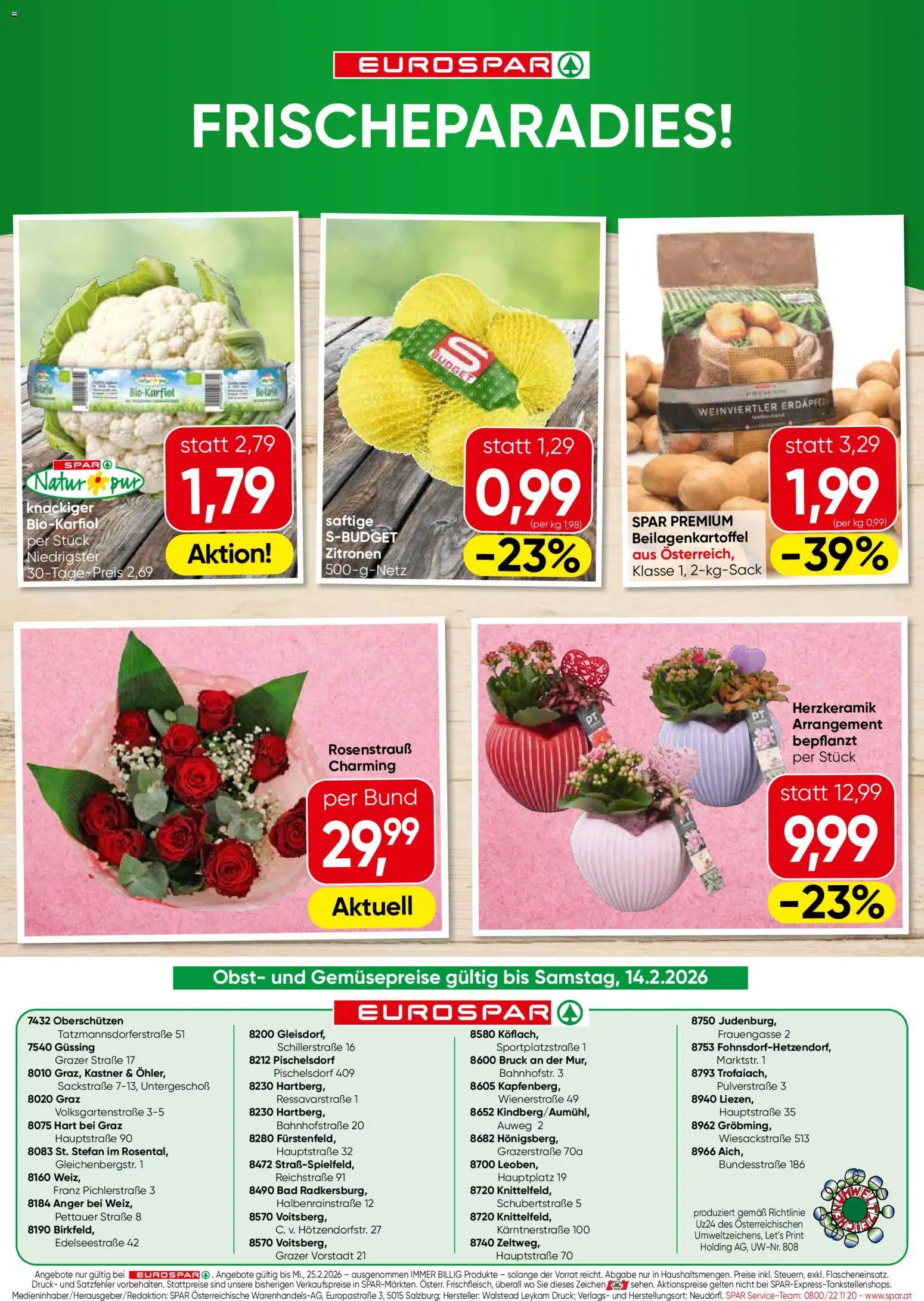 Eurospar Flugblatt - Steiermark gültig ab 12.02.2026 | Seite: 16 | Produkte: Obst, Bad