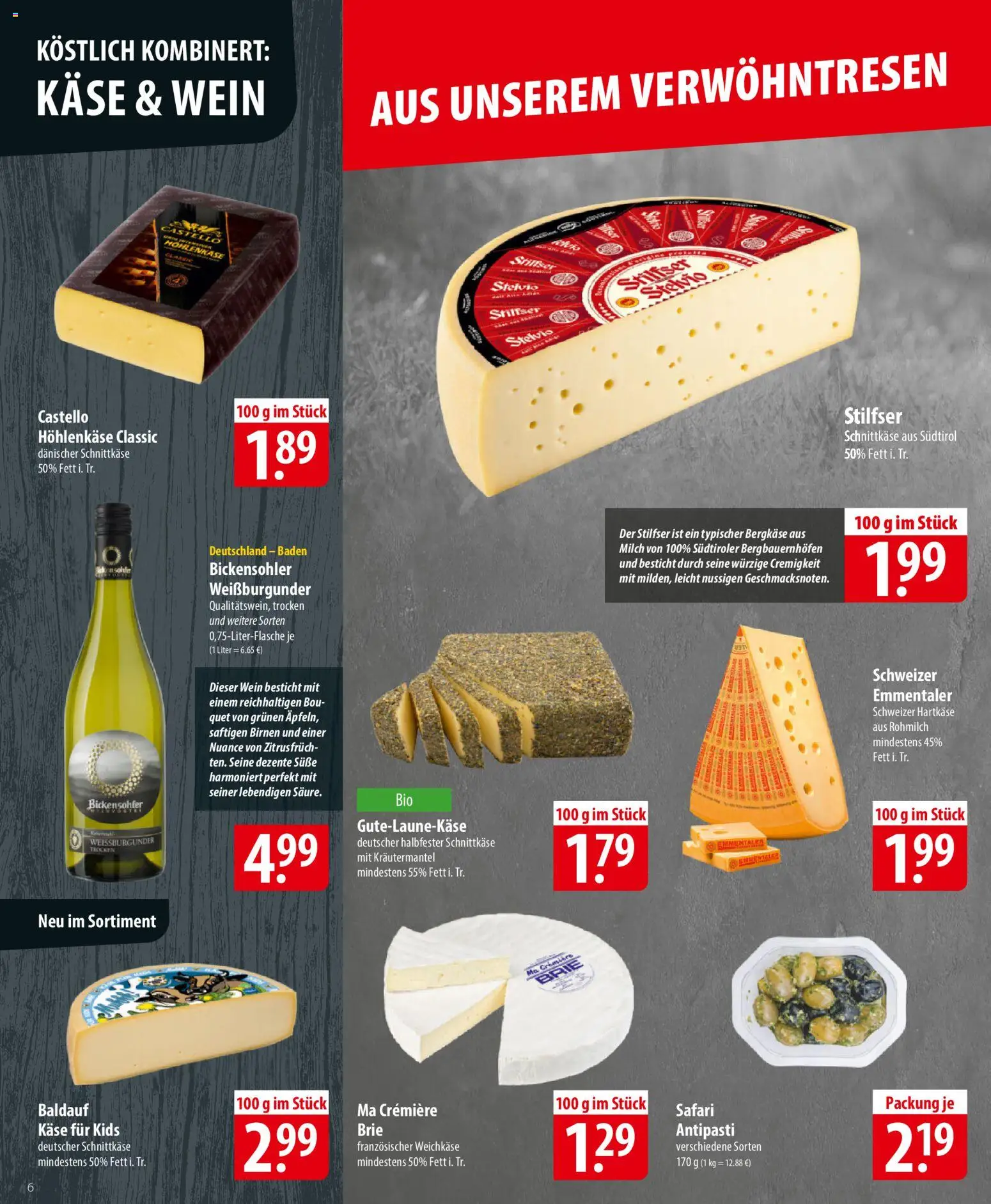 Famila Prospekt 	 – gültig ab 26.01.2026 | Seite: 6 | Produkte: Milch, Käse, Wein