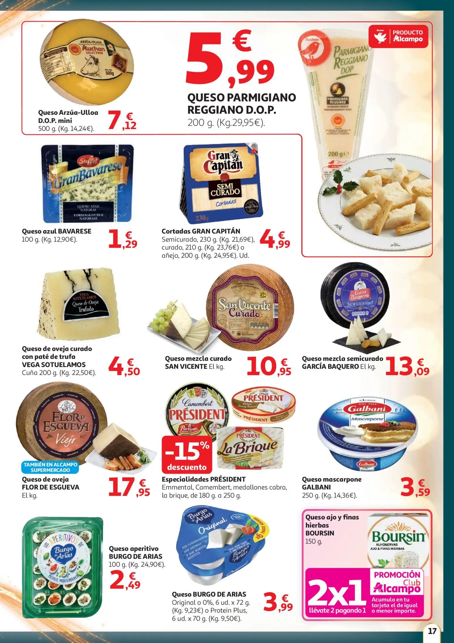 Alcampo - Hg Madrid │ válido desde el 11.12.2025 | Página: 17 | Productos: Medallones, Queso de oveja, Queso, Paté