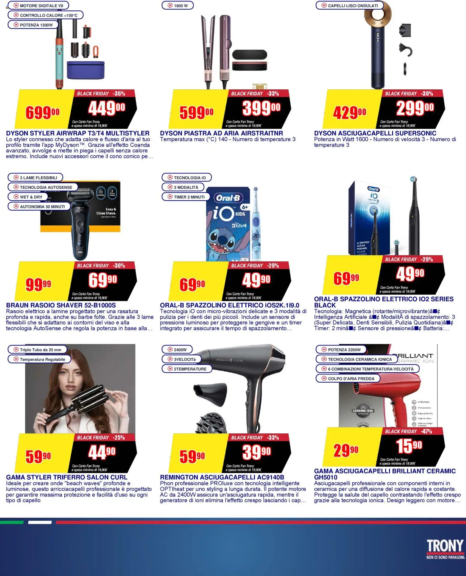 Volantino Trony volantino Salerno del 19.03.2026 | Pagina: 10 | Prodotti: Tubo, Fan, Spazzolino elettrico, Dyson