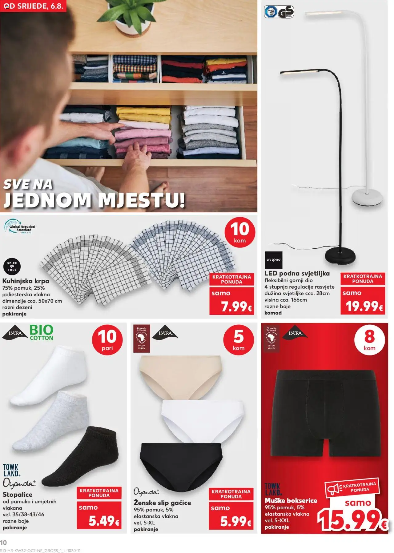 Kaufland katalog | vrijedi od 06.08.2025 | Stranica: 10 | Proizvodi: Svjetiljka, Krpa, Gaćice, Bokserice