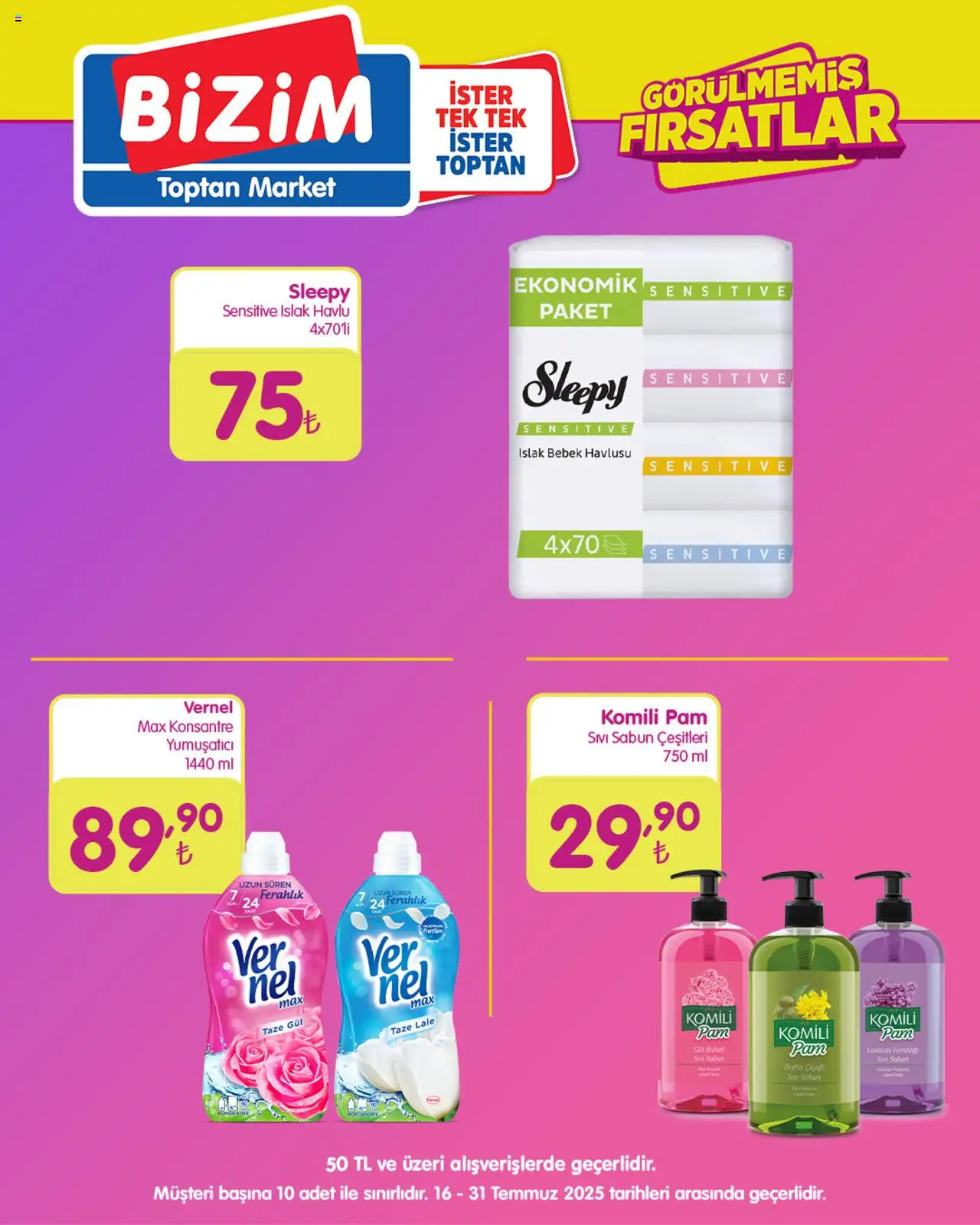 Bizim Toptan Görülmemiş Fırsatlar - 16.07.2025 tarihinden itibaren geçerlidir | Sayfa: 3 | Ürünler: Gül, Sabun, Yumuşatıcı, Saat
