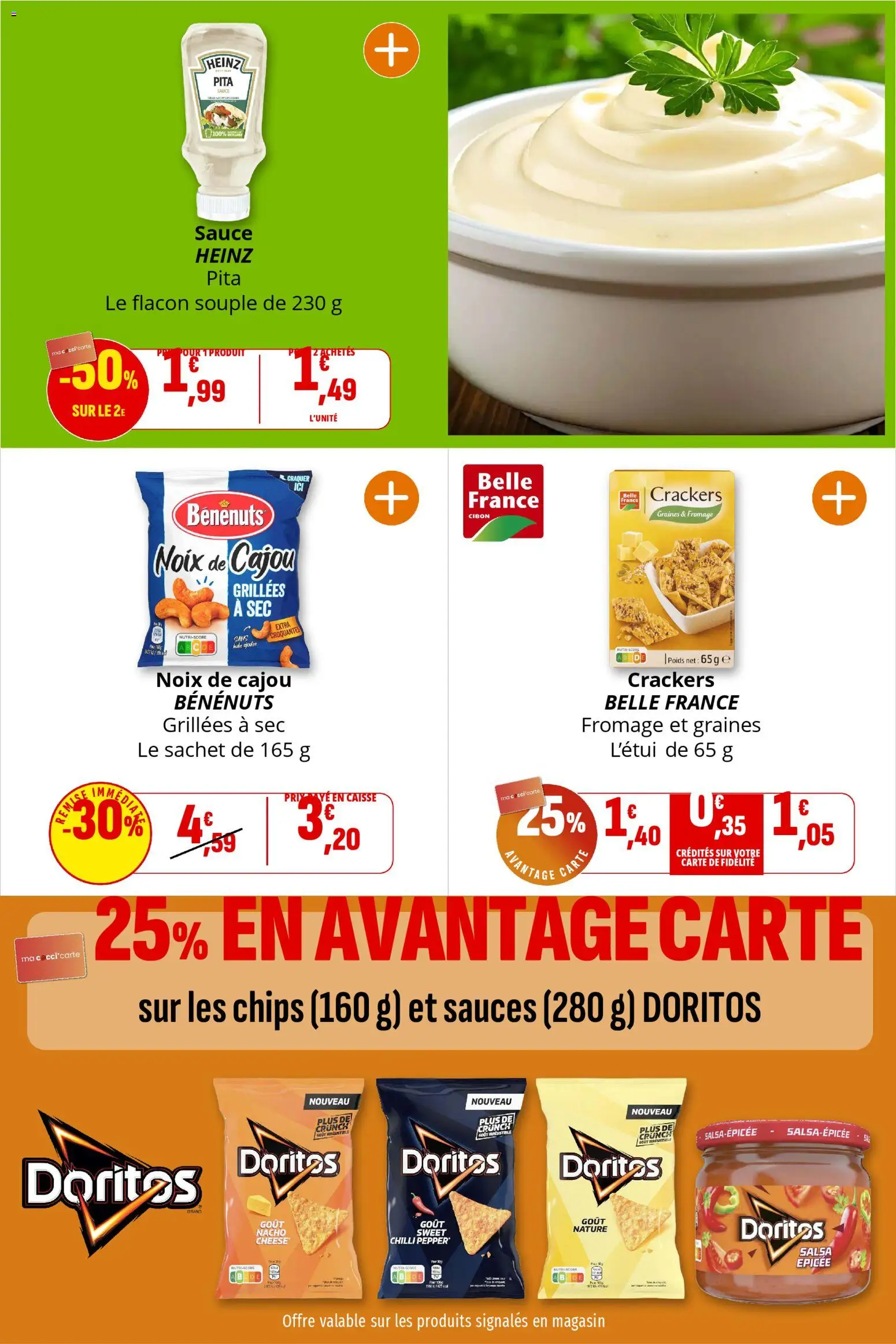 {H1} | Page: 25 | Produits: Crackers, Noix de cajou, Fromage, Chips