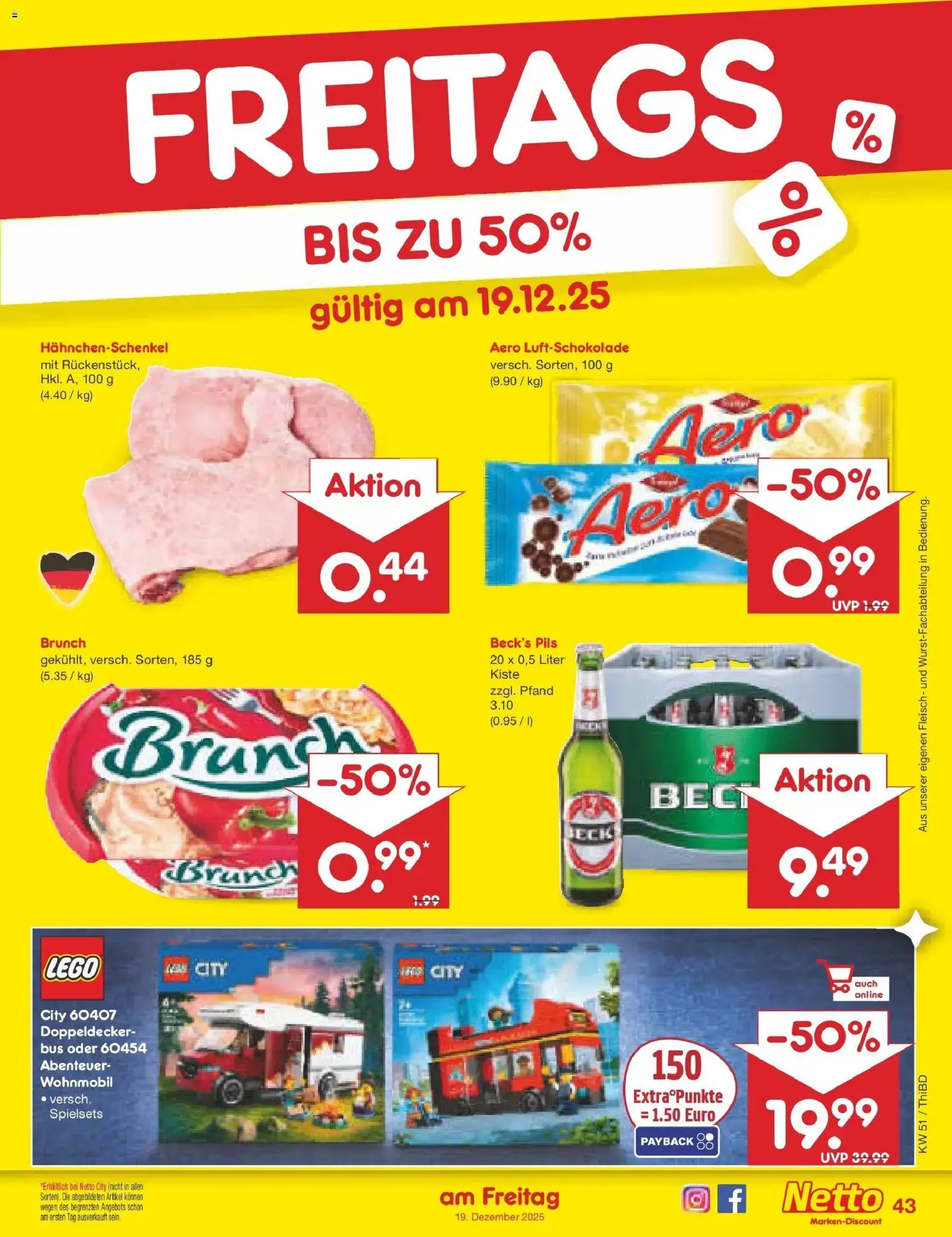 Netto Marken-Discount prospekt Thiendorf	 – gültig ab 15.12.2025 | Seite: 51 | Produkte: Hahnchenschenkel, Pils, Fleisch