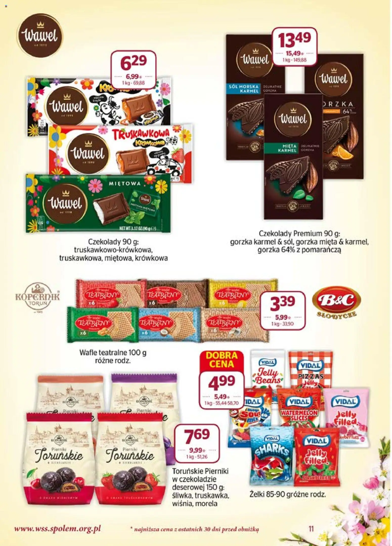 Społem gazetka od 01.04.2026 | Strona: 11 | Produkty: Czekolady, Wafle, Żelki, Sól