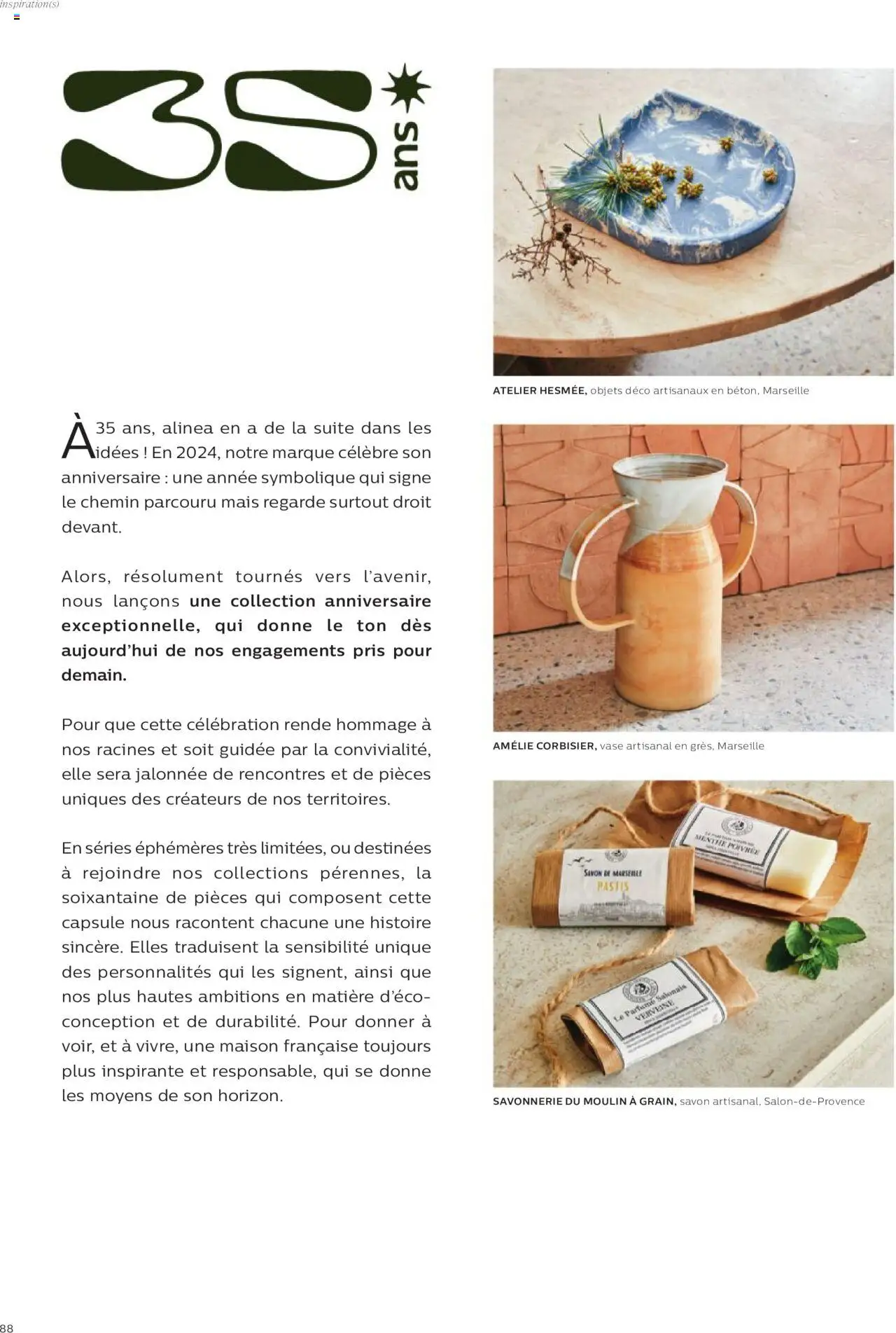 {H1} | Page: 88 | Produits: Pastis, Menthe, Mais, Savon