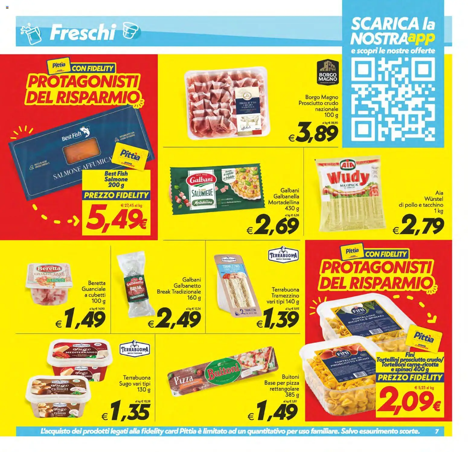 Volantino SuperConveniente del 24.02.2026 | Pagina: 7 | Prodotti: Prosciutto Crudo, Salmone, Tortelloni, Guanciale