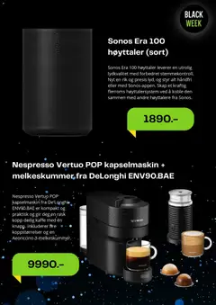 Forhåndsvisning av Elkjøp - Black Friday gyldig fra 25.11.2025 | Side: 4 | Produkter: Kaffe, Melkeskummer, Høyttaler