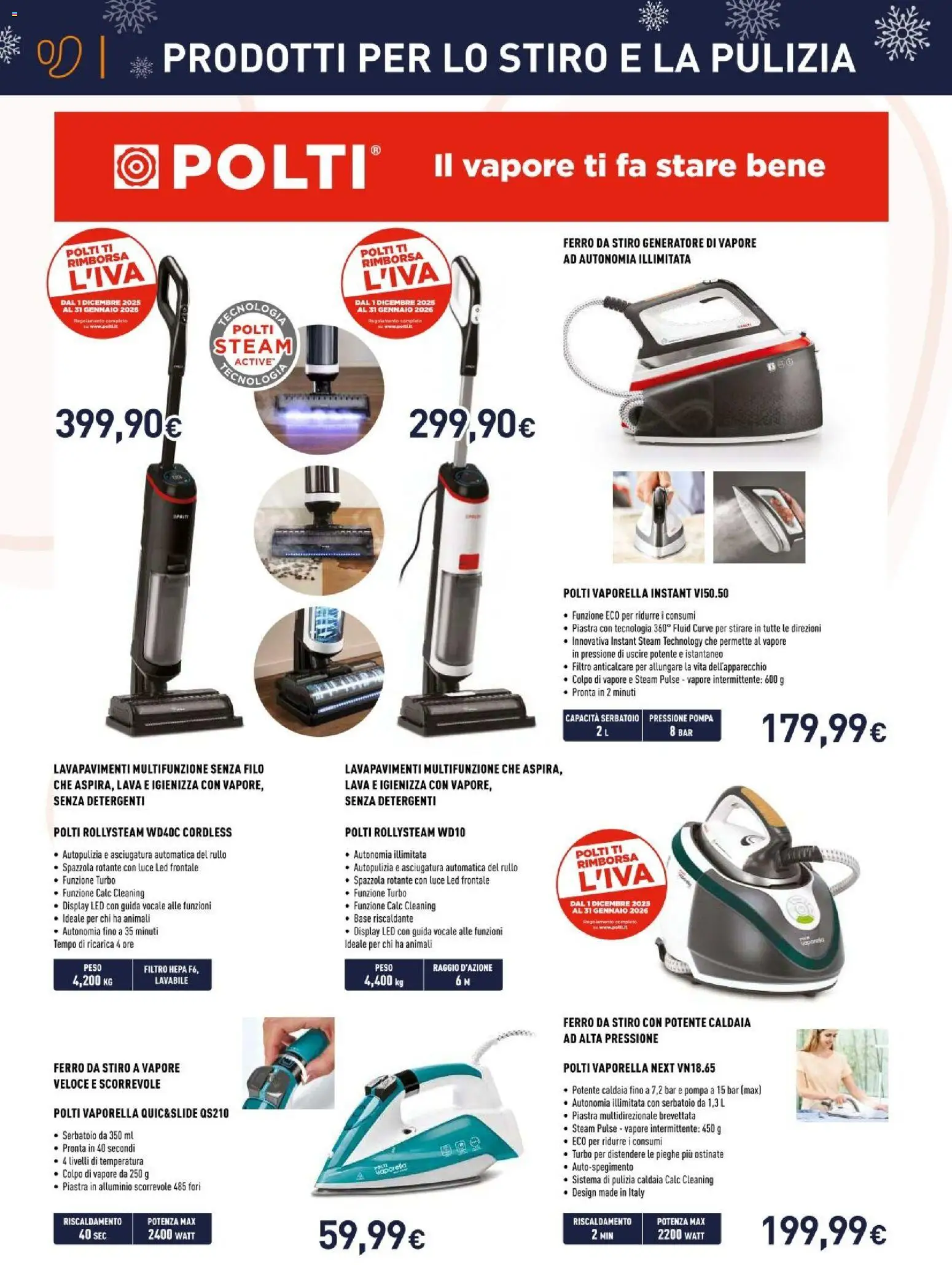 Volantino Unieuro del 06.12.2025 | Pagina: 36 | Prodotti: Caldaia, Anticalcare, Generatore, Ferro da stiro