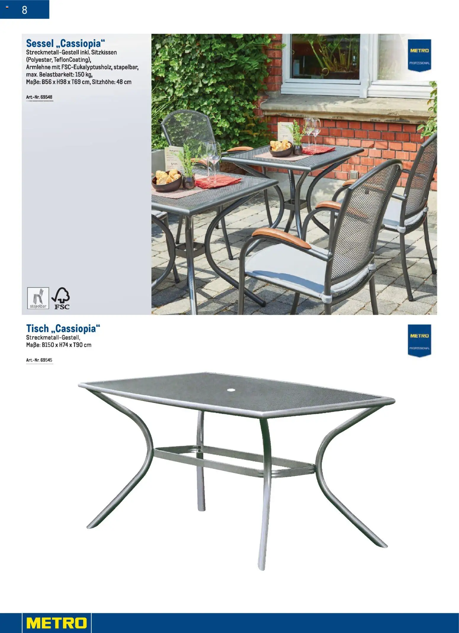 Metro Gast & Garten 2026 gültig ab 01.01.2026 | Seite: 8 | Produkte: Sessel, Tisch