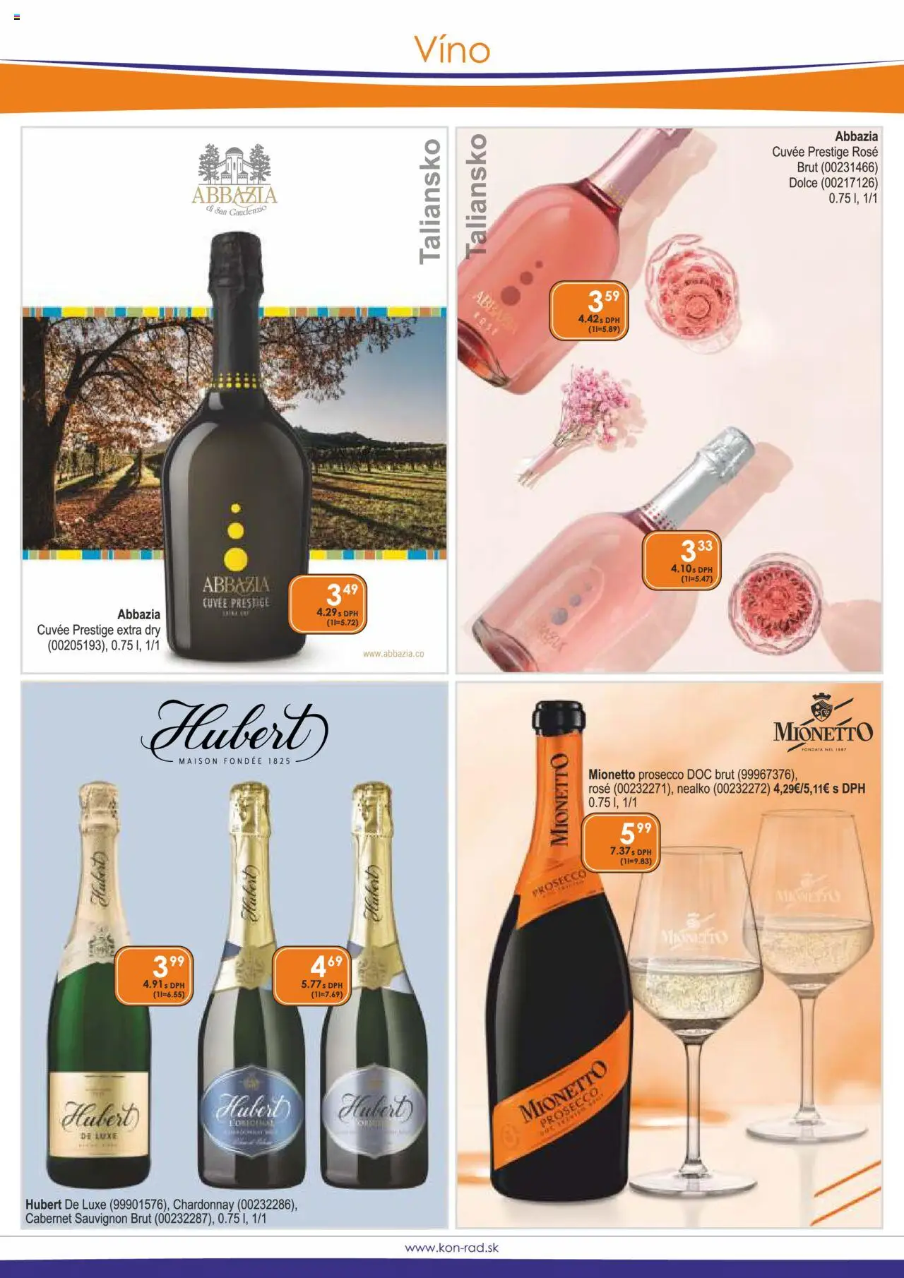 KON - RAD leták │ platný od 01.09.2025 | Strana: 15 | Produkty: Víno, Prosecco, Hubert de Luxe