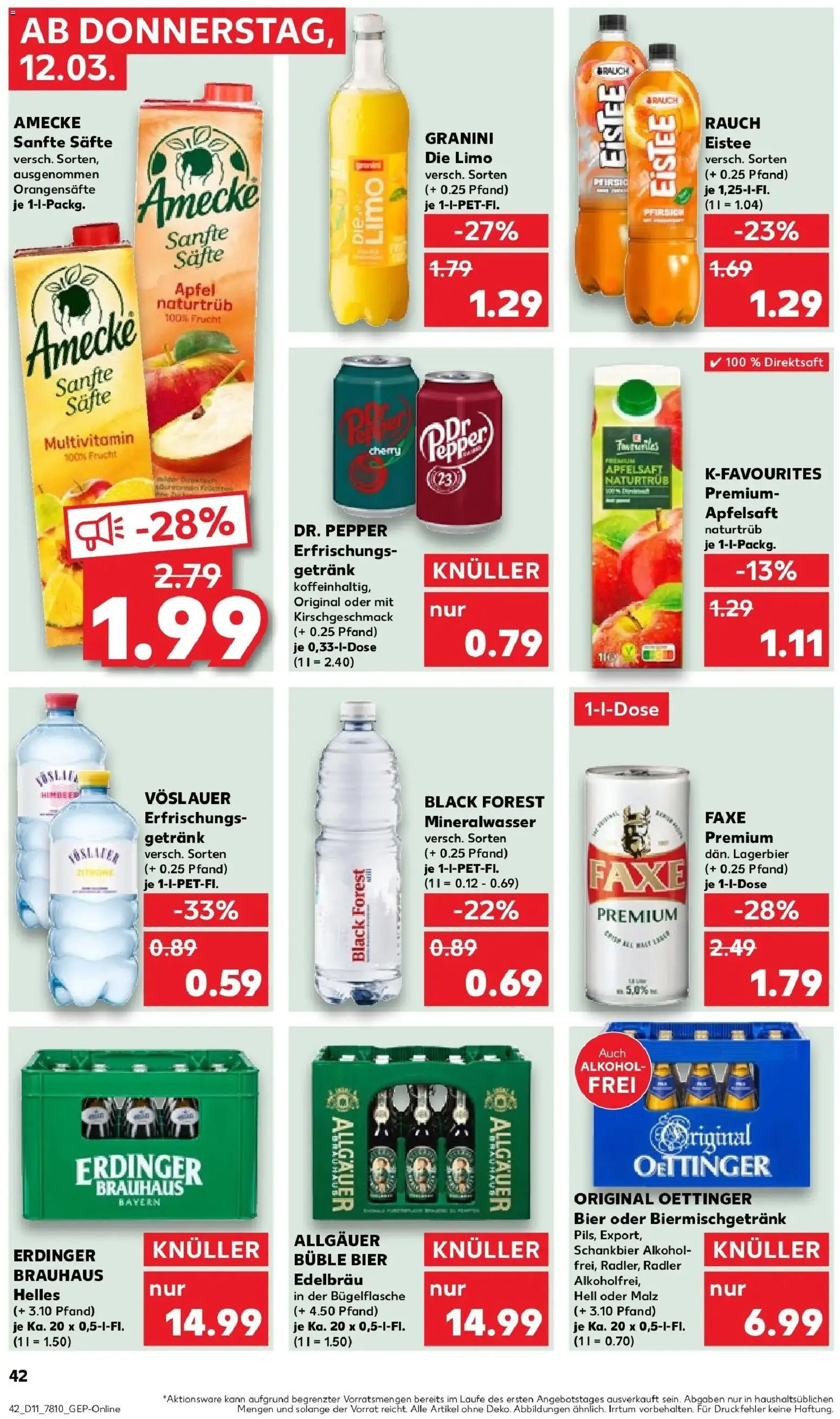 Kaufland Prospekt Schrobenhausen	 – gültig ab 09.03.2026 | Seite: 58 | Produkte: Apfelsaft, Mineralwasser, Radler, Granini die limo