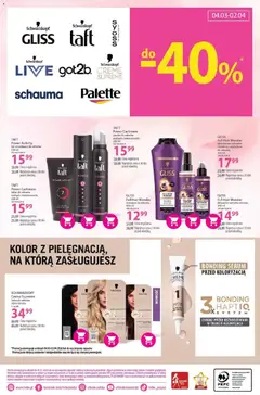 Pogląd oferty "Hebe gazetka" - ważna od 04.03.2026 | Strona: 22 | Produkty: Drogeria, Szampon, Odżywka, Lakier do włosów