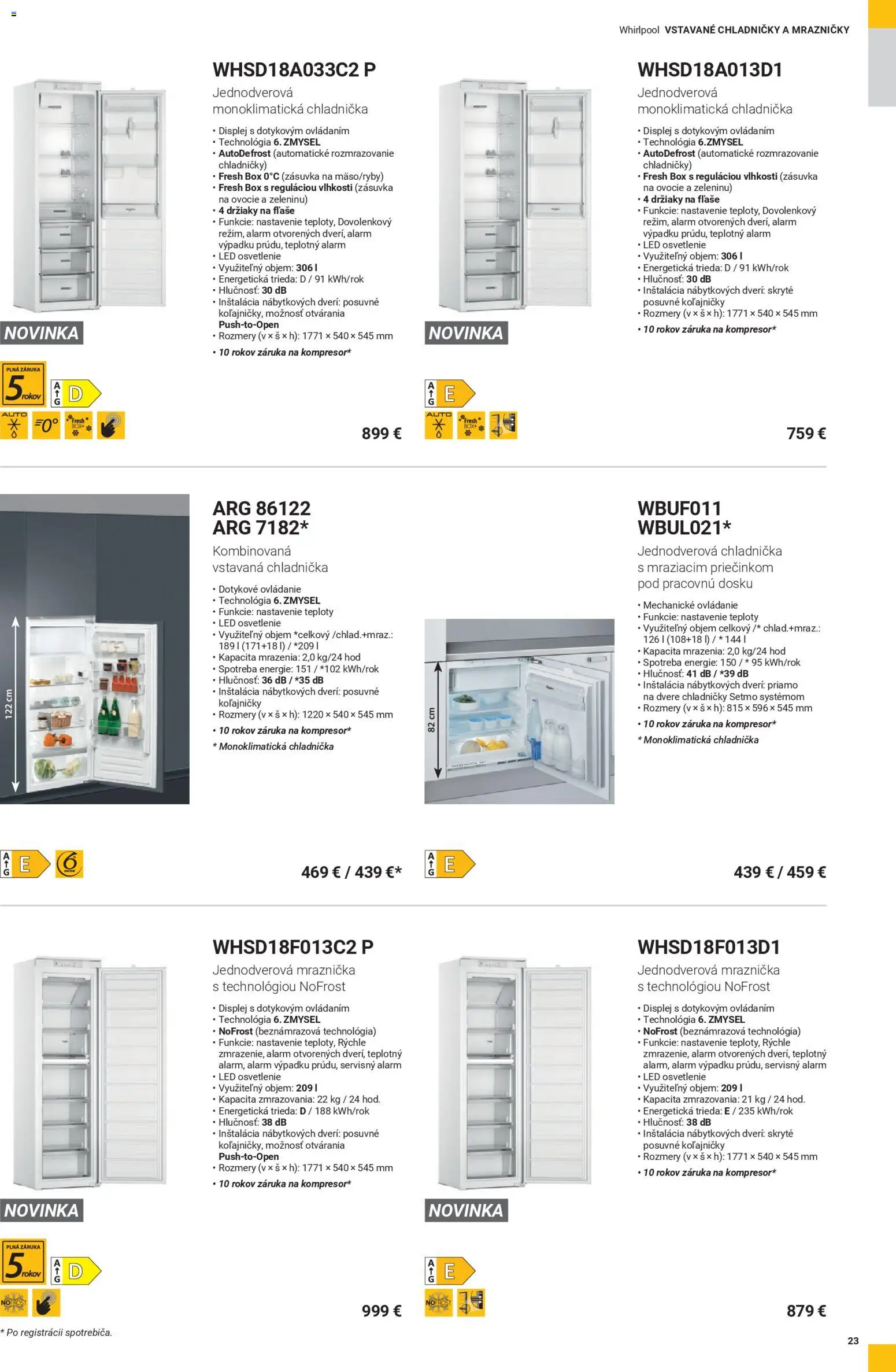 Nové Whirlpool akcie – leták je platný od 12.11.2025 | Strana: 23 | Produkty: Led osvetlenie, Osvetlenie, Mrazničky, Chladnička
