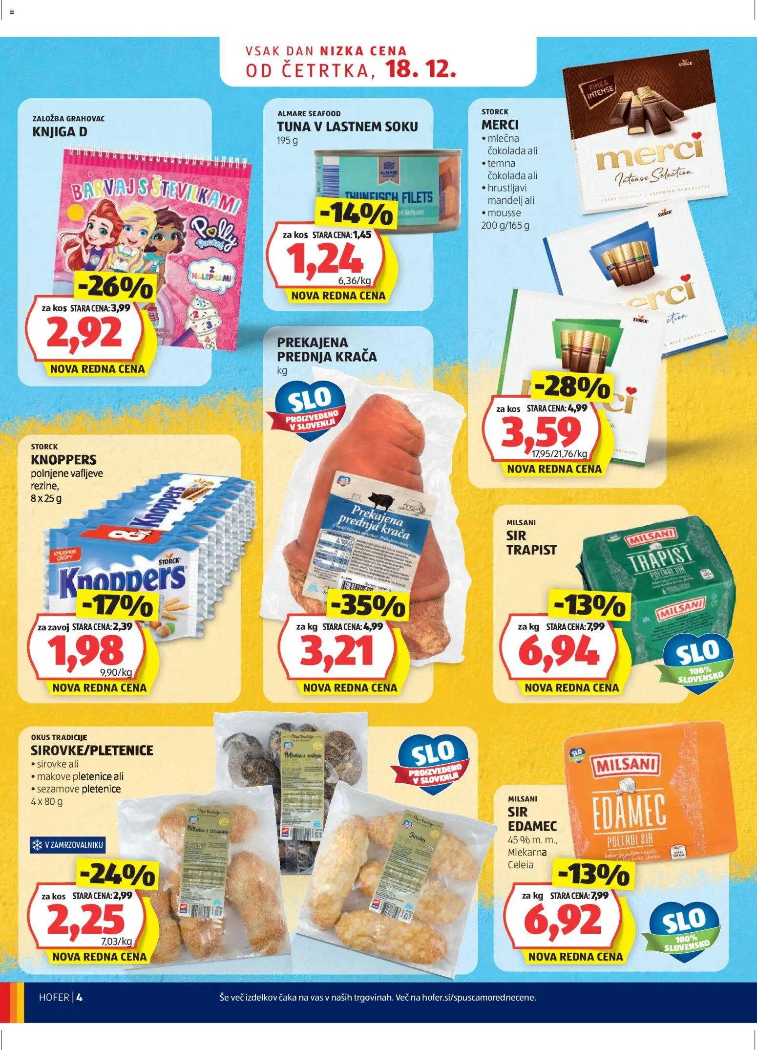 Hofer SI katalog | vrijedi od 18.12.2025 | Stranica: 4 | Proizvodi: Sir, Trapist, Merci, Tuna