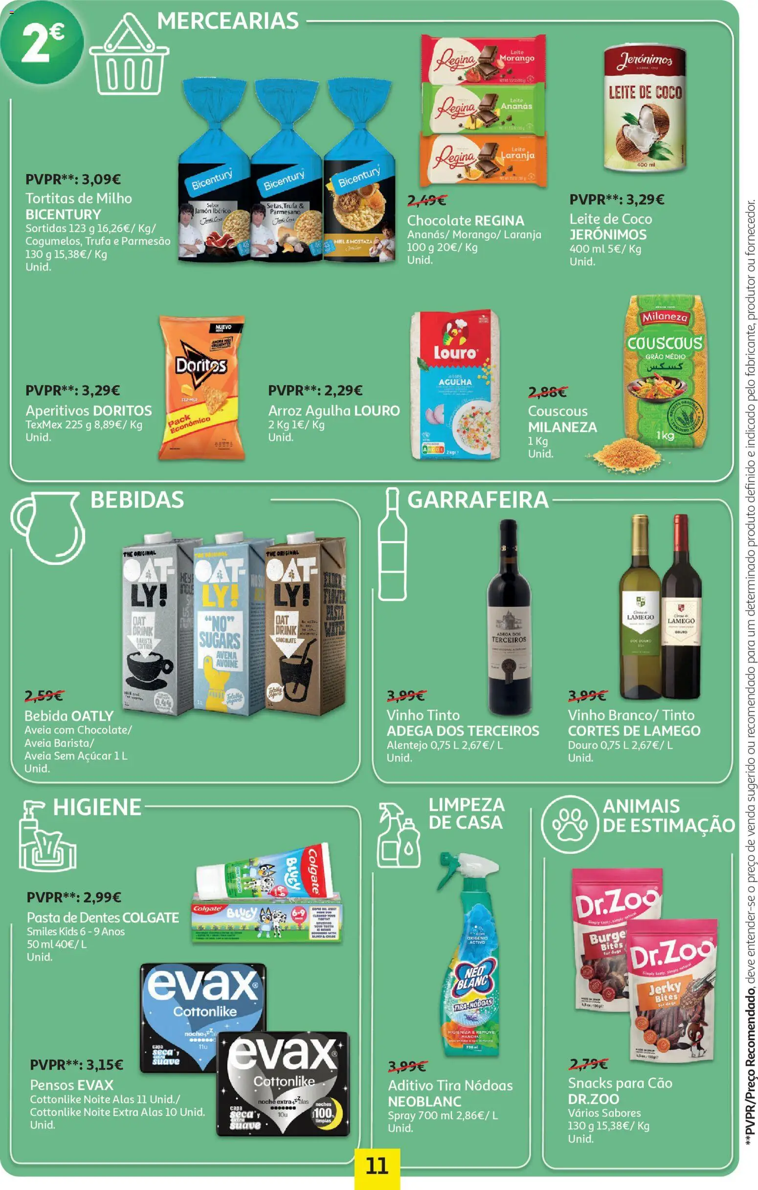 Auchan - Preços Redondos - Pet │ válido de 27.01.2026 | Página: 11 | Produtos: Pasta de dentes, Chocolate, Arroz, Vinho tinto