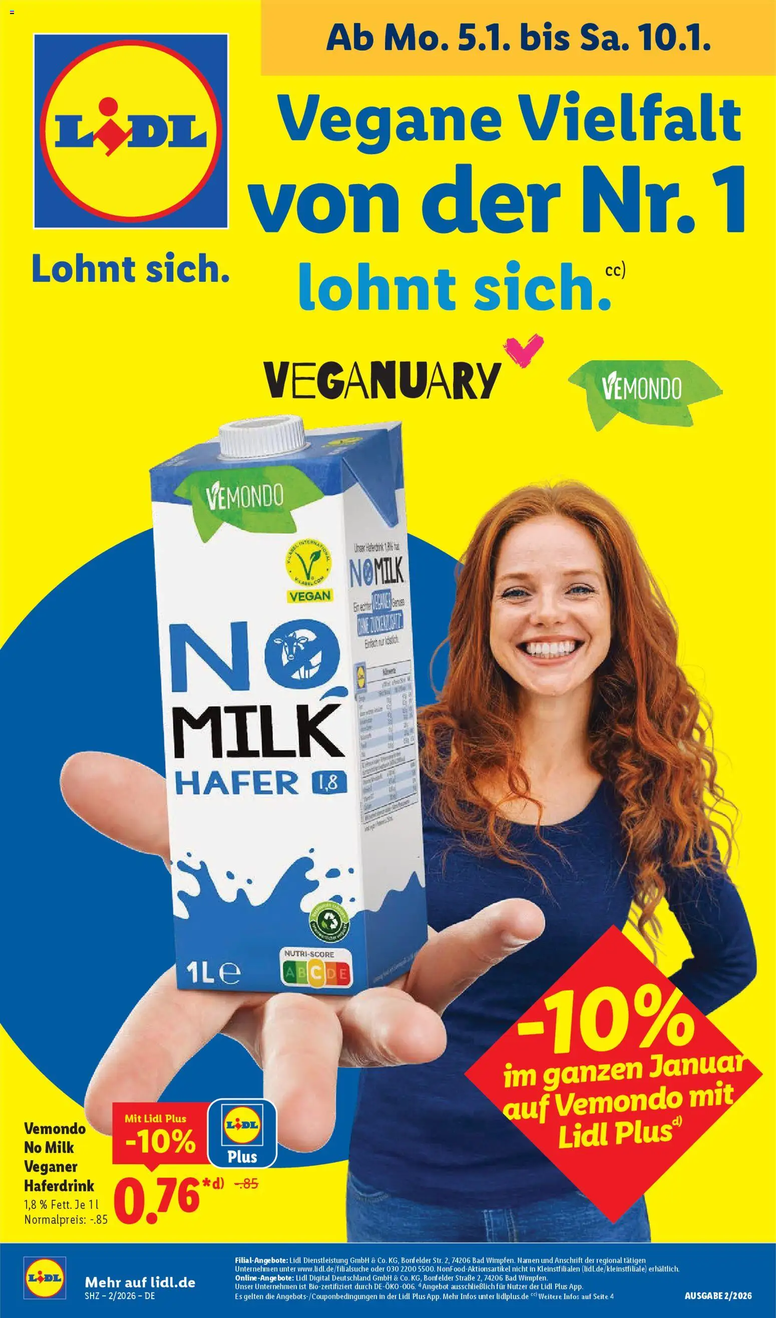 Lidl Prospekt Holzminden – gültig ab 05.01.2026 | Seite: 1 | Produkte: Bad, Haferdrink