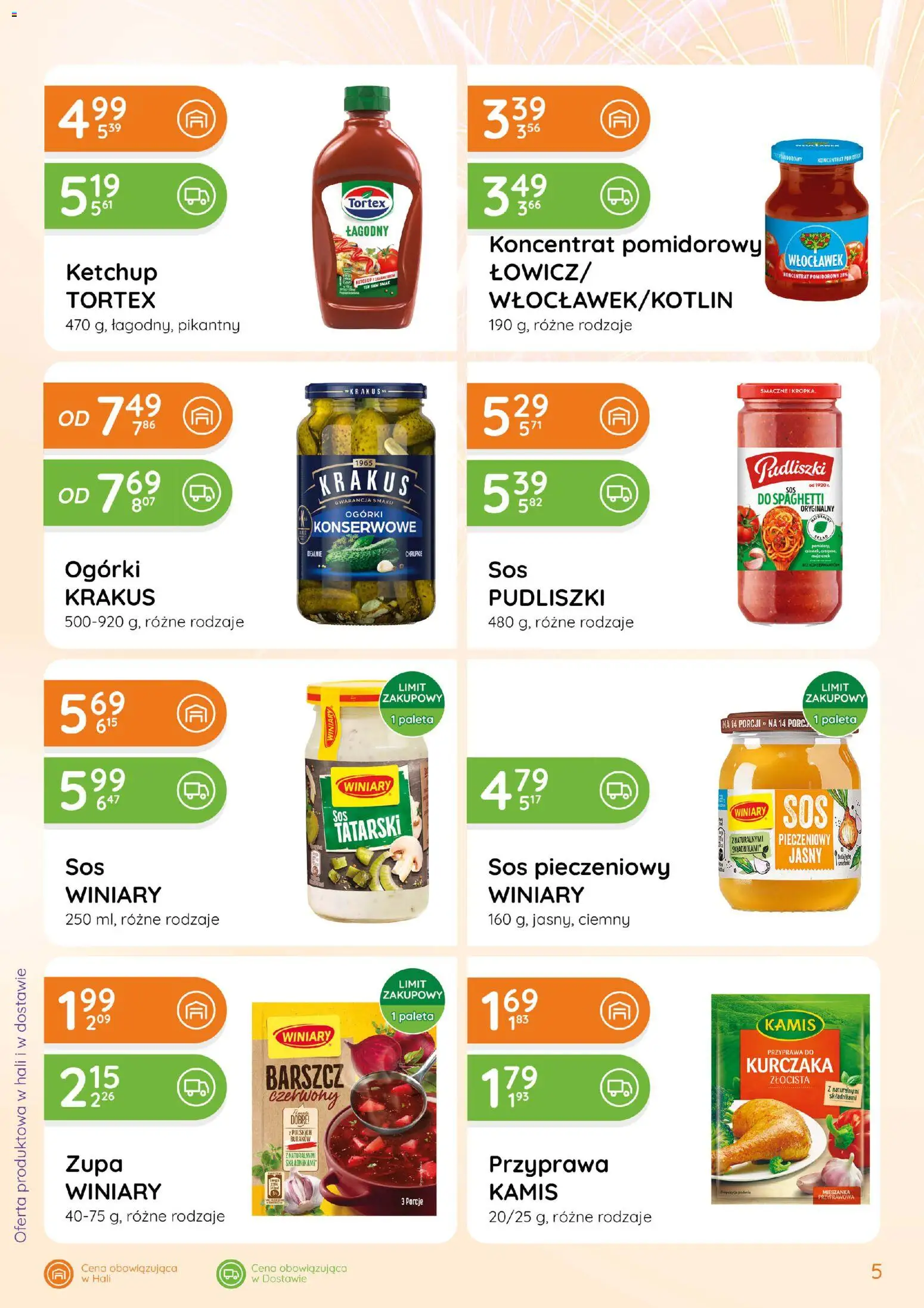 Eurocash Gazetka - Ofensywa Spożywcza od 22.01.2026 | Strona: 5 | Produkty: Ketchup, Koncentrat pomidorowy, Por, Ogórki konserwowe