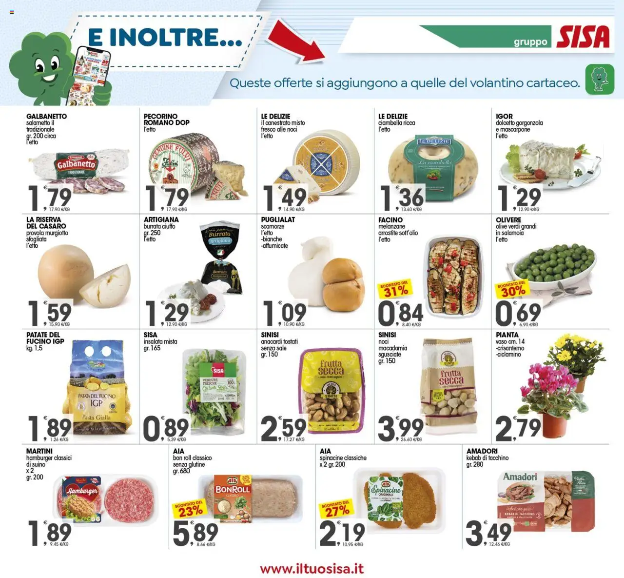 Volantino SISA del 14.10.2025 | Pagina: 10 | Prodotti: Sale, Anacardi, Hamburger, Burrata