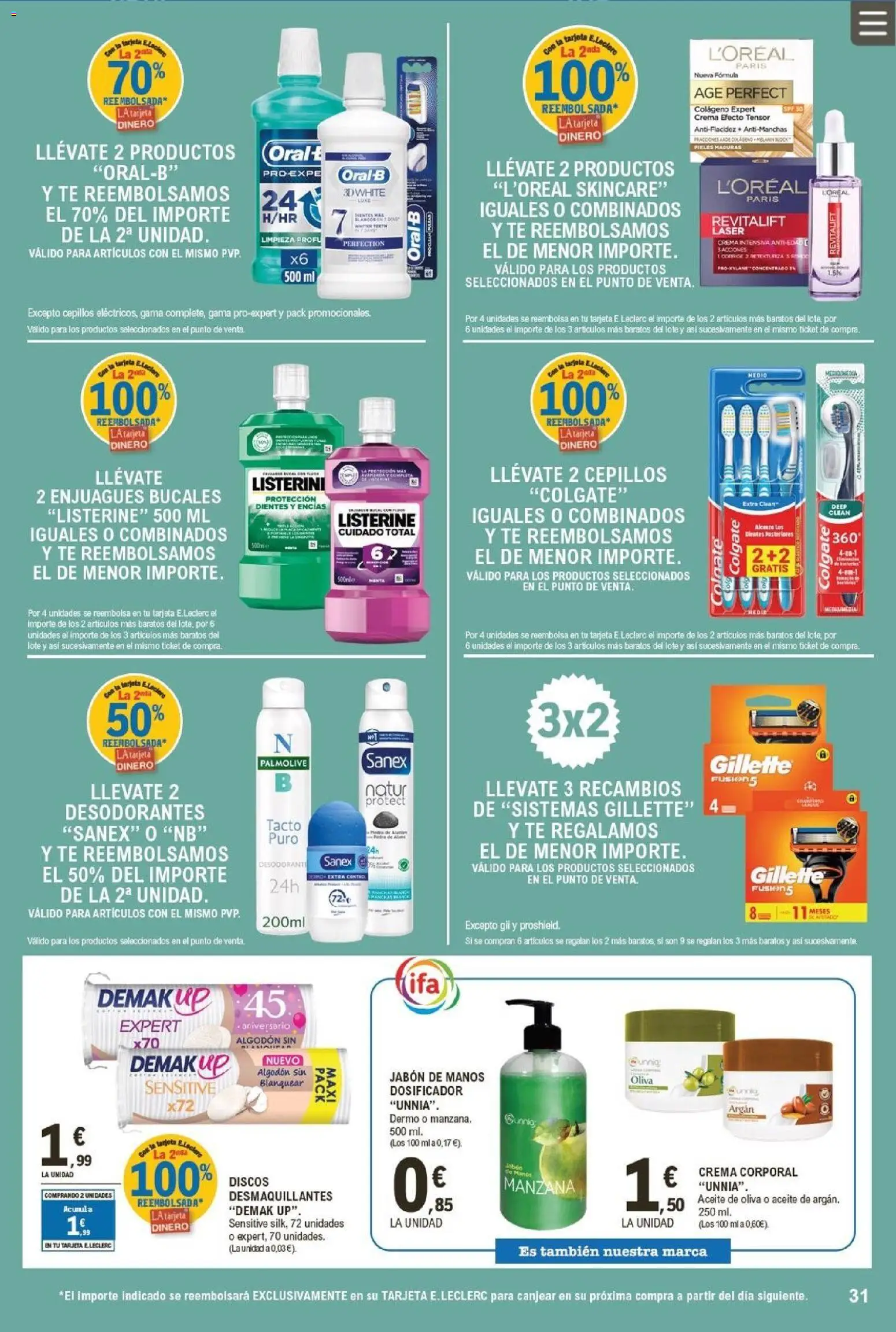 E.Leclerc folleto │ válido desde el 21.01.2026 | Página: 31 | Productos: Jabón, Aceite, Crema, Té