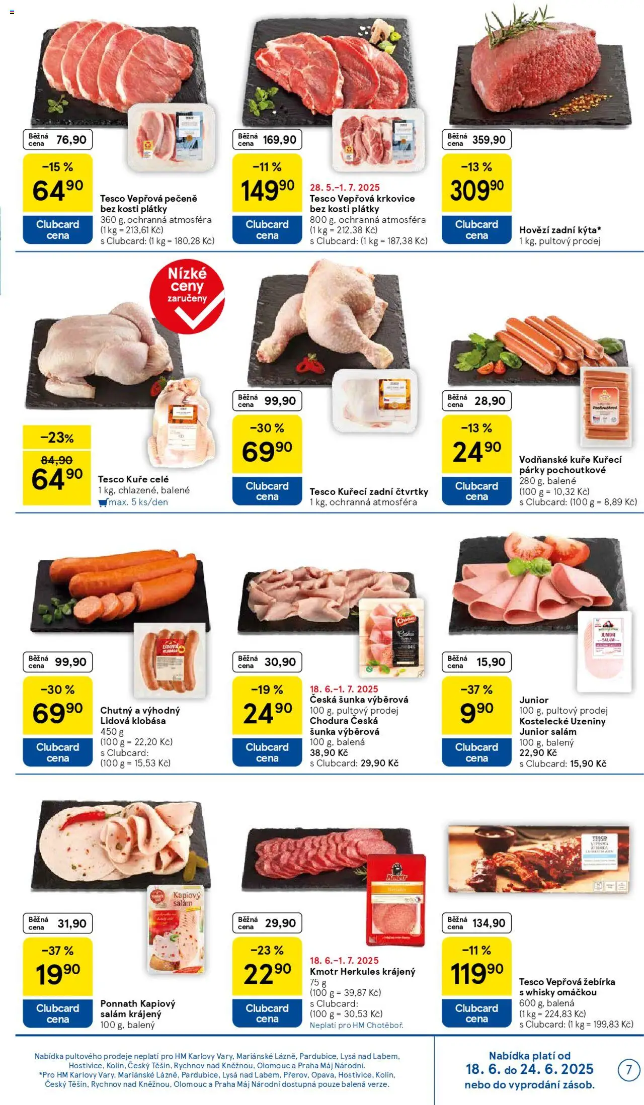 Tesco leták - Hypermarket od 18.06.2025 | Strana: 7 | Produkty: Hovězí zadní, Whisky, Vepřová krkovice bez kosti, Vepřová krkovice