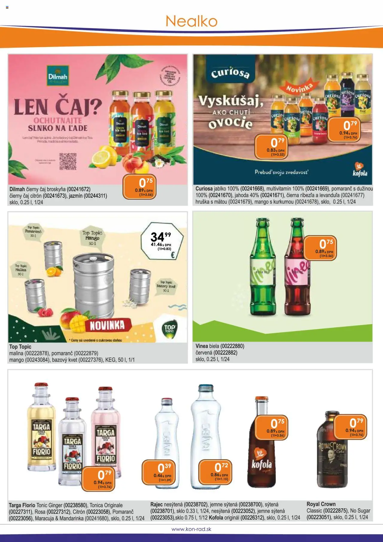 KON - RAD leták │ platný od 01.09.2025 | Strana: 29 | Produkty: Čaj, Rajec, Mango, Vinea