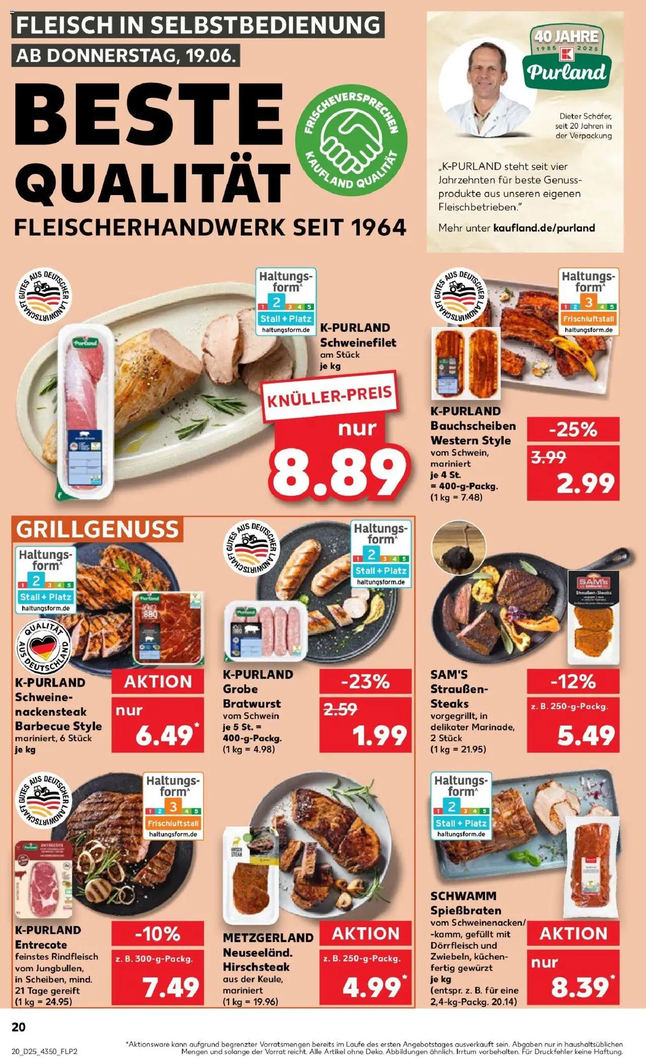 Kaufland prospekt Annaberg-Buchholz	 - gültig ab dem 22.06.2025 | Seite: 33 | Produkte: Bratwurst, Entrecote, Rindfleisch, Kuchen
